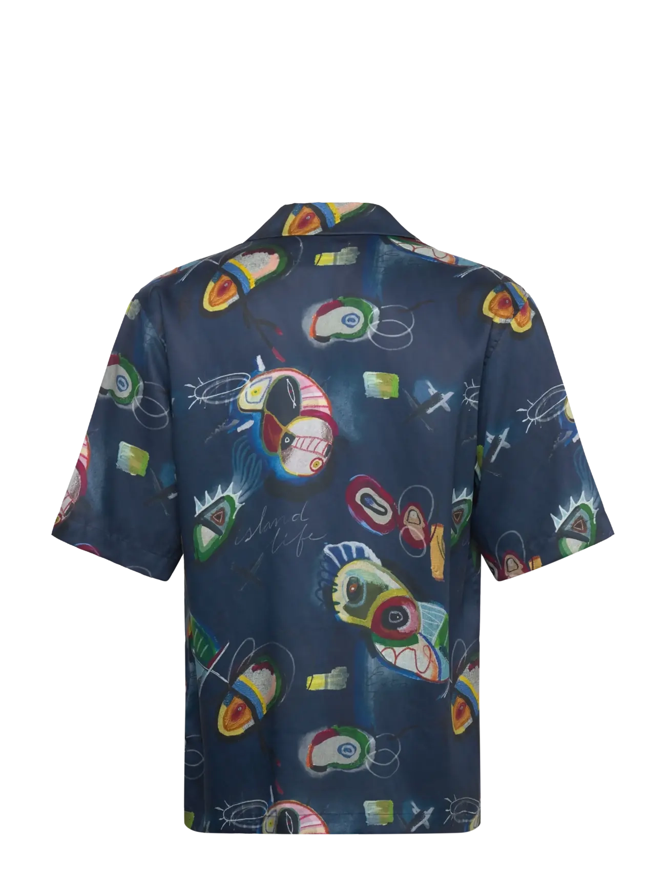 Scotch & Soda - AOP short-sleeved relaxed-fit tencel shirt - chemises à manches courtes - abstract island night aop - 1
