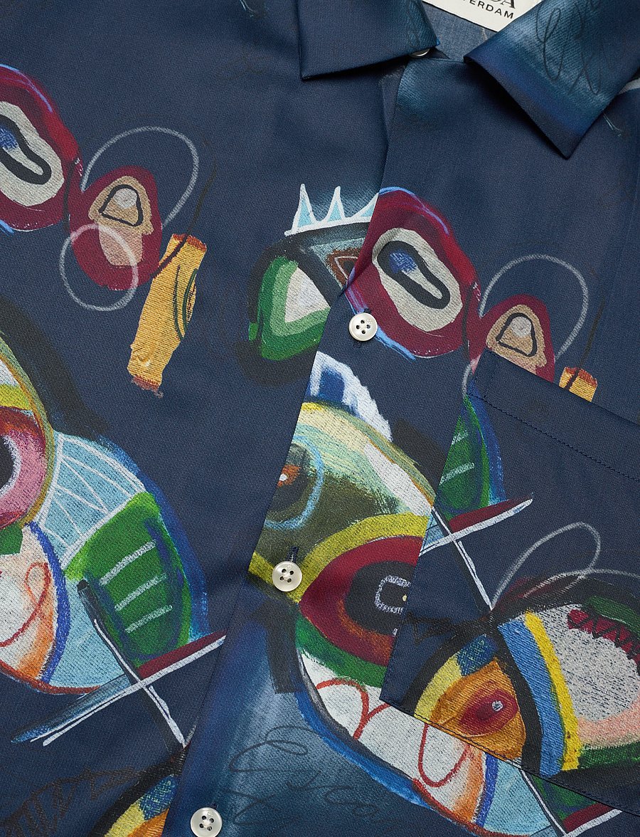Scotch & Soda - AOP short-sleeved relaxed-fit tencel shirt - chemises à manches courtes - abstract island night aop - 3