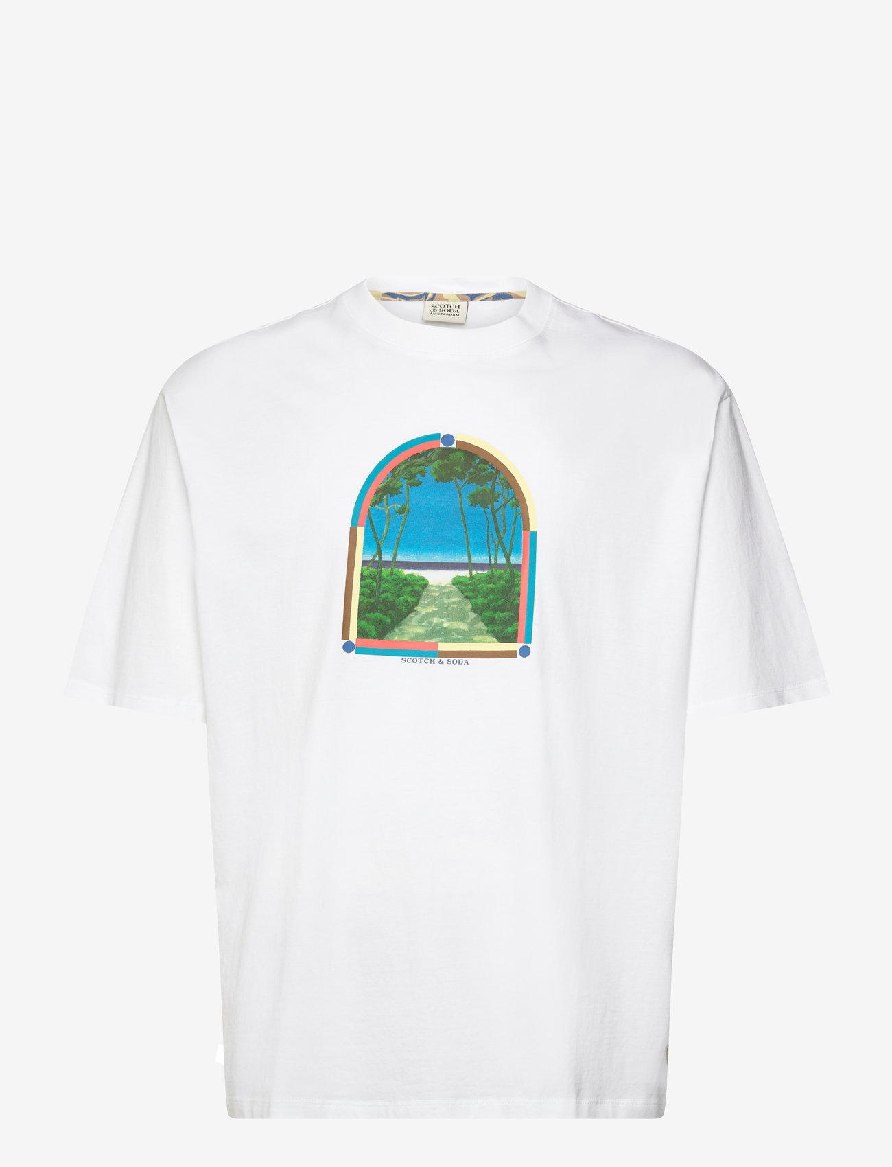 Scotch & Soda - Loose fit front chest artwork T-shirt - kortærmede t-shirts - white - 0