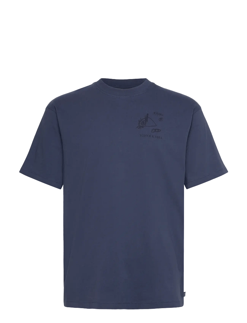 Scotch & Soda - Regular fit front and back artwork T-shirt - lühikeste varrukatega t-särgid - atlantic blue - 0