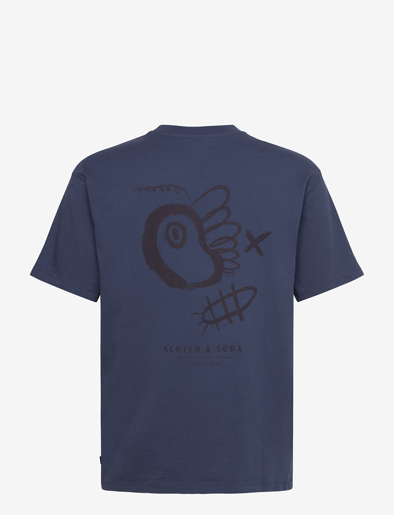 Scotch & Soda - Regular fit front and back artwork T-shirt - herbstliche kleidung - atlantic blue - 1