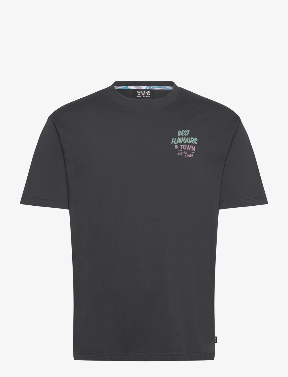 Scotch & Soda - Relaxed-fit front and back artwork T-shirt - krótki rękaw - washed black - 0