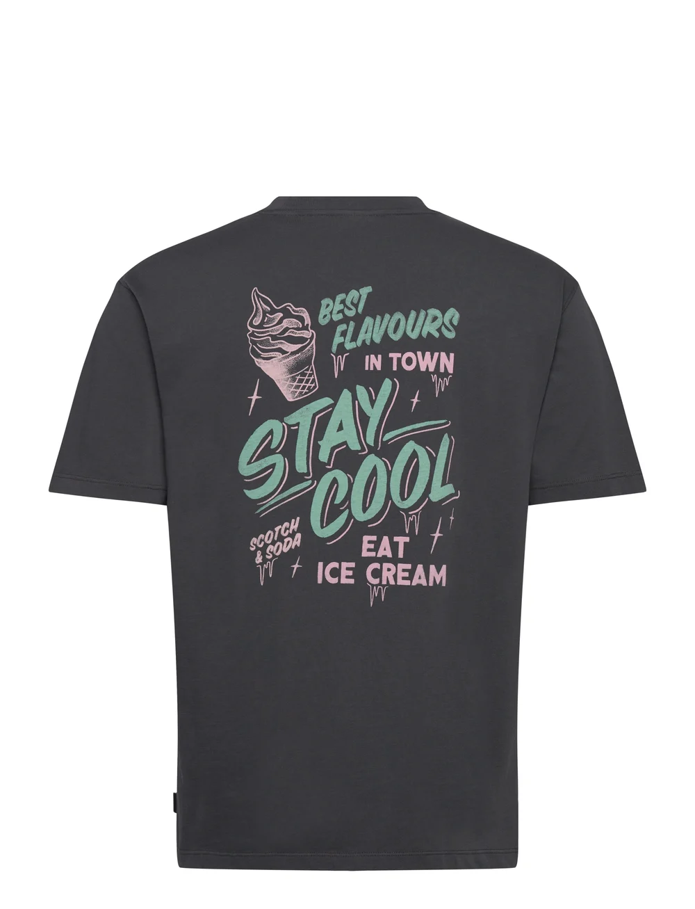 Scotch & Soda - Relaxed-fit front and back artwork T-shirt - krótki rękaw - washed black - 1