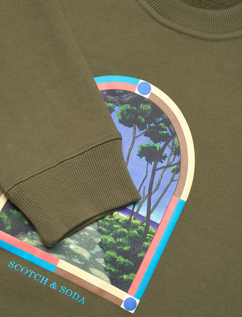 Scotch & Soda - Relaxed-fit front artwork sweatshirt - sweatshirts - army - 2