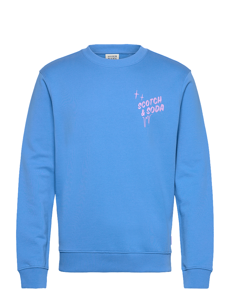 Scotch & Soda - Regular fit left chest logo sweatshirt - sweatshirts - aqua blue - 0