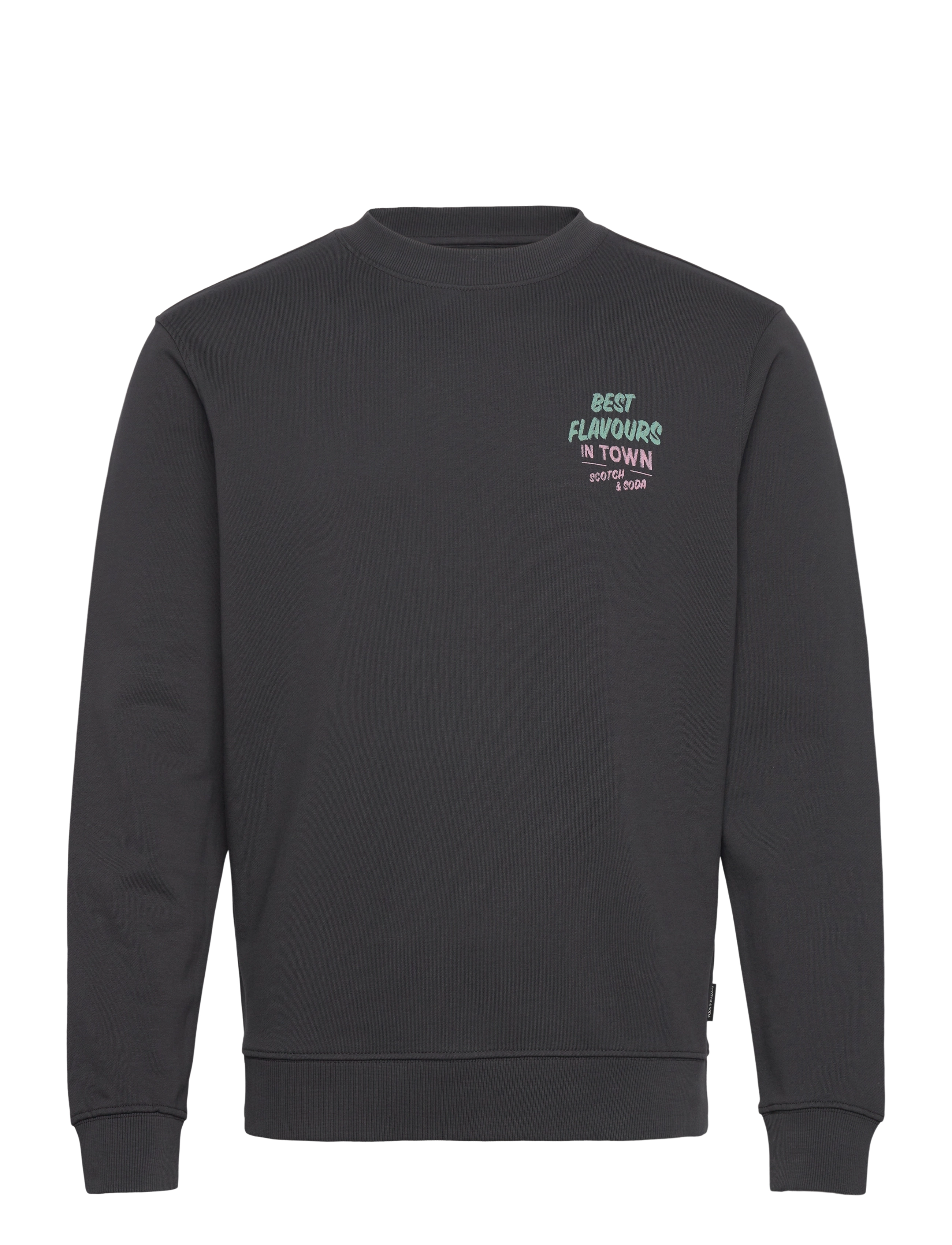 Scotch & Soda Regular Fit Front And Back Artwork Sweatshirt, M, Black, Sweatshirts & Hættetrøjer > Sweatshirts, Herre