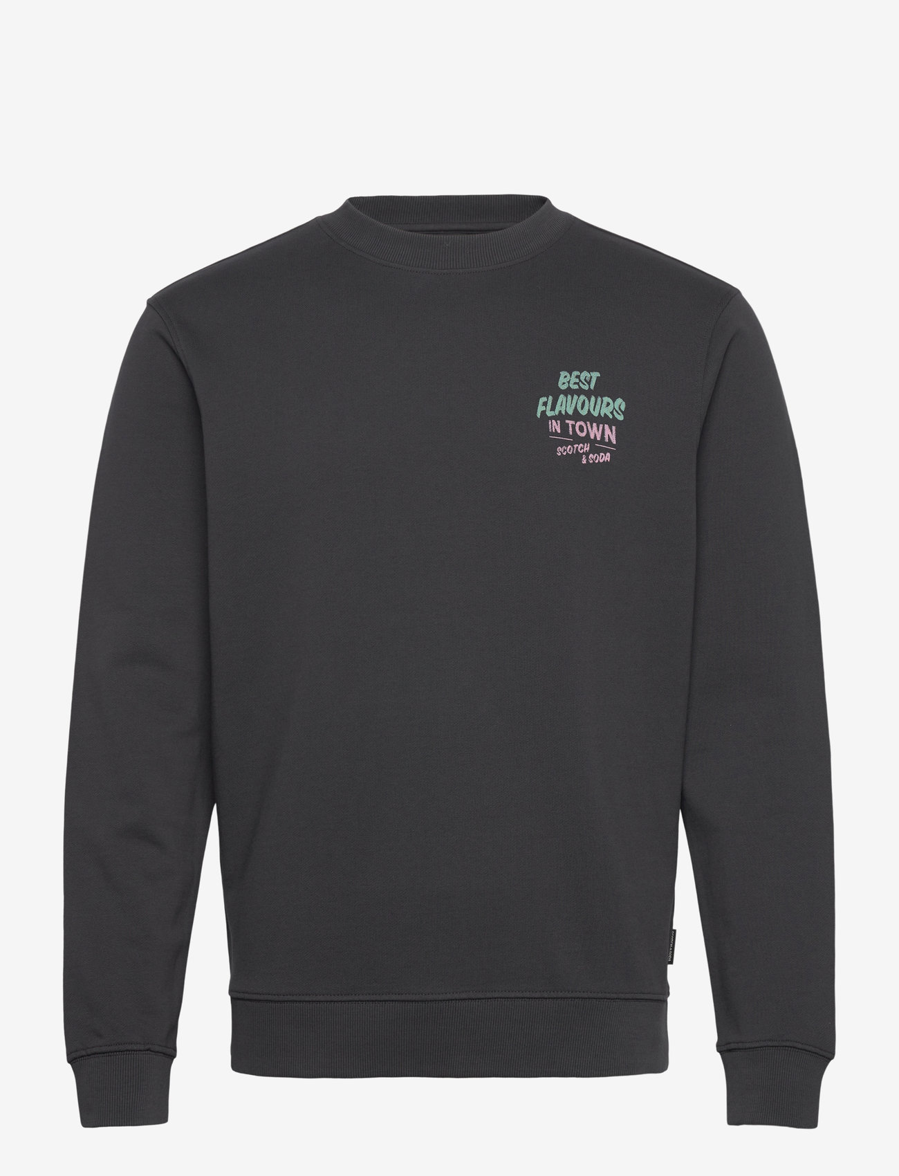 Scotch & Soda - Regular fit front and back artwork sweatshirt - sweatshirts - washed black - 0