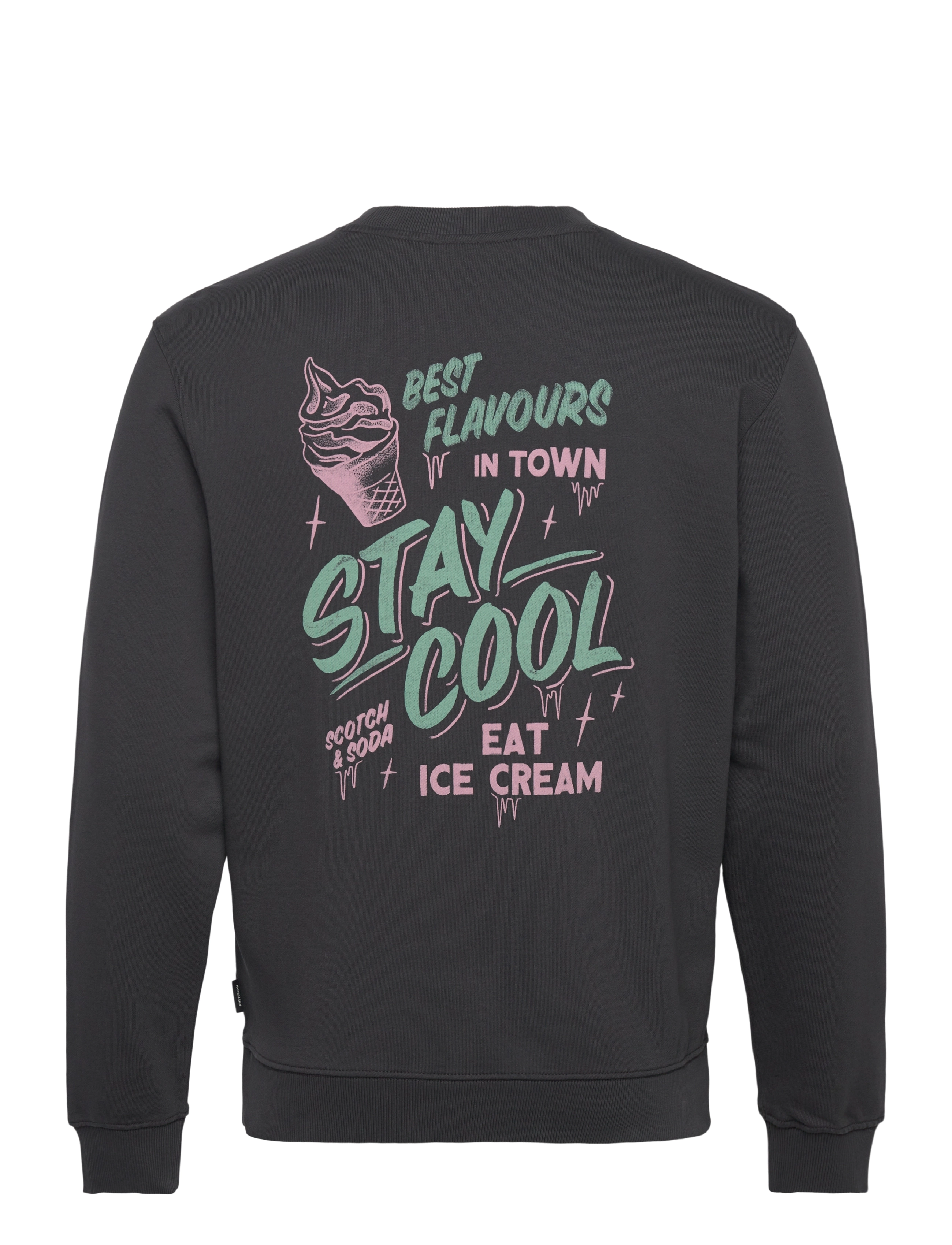 Scotch & Soda - Regular fit front and back artwork sweatshirt - vacation essentials - washed black - 1