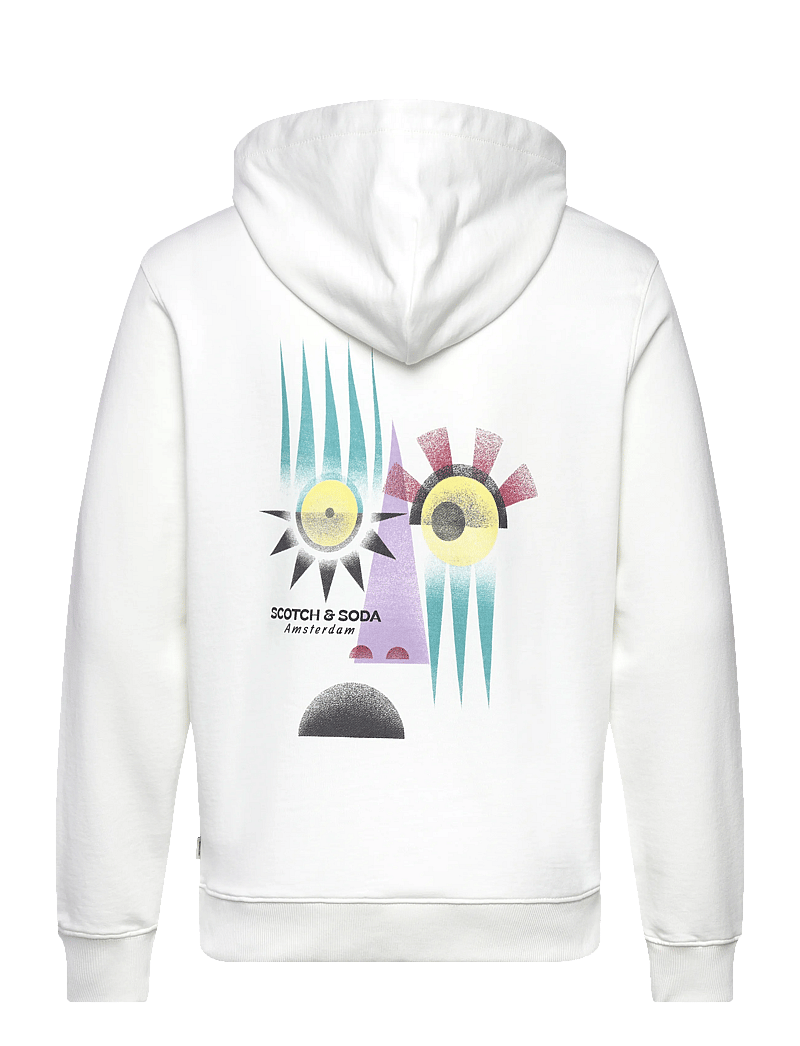 Scotch & Soda - Regular fit front and back artwork hoodie - hoodies - swan - 1