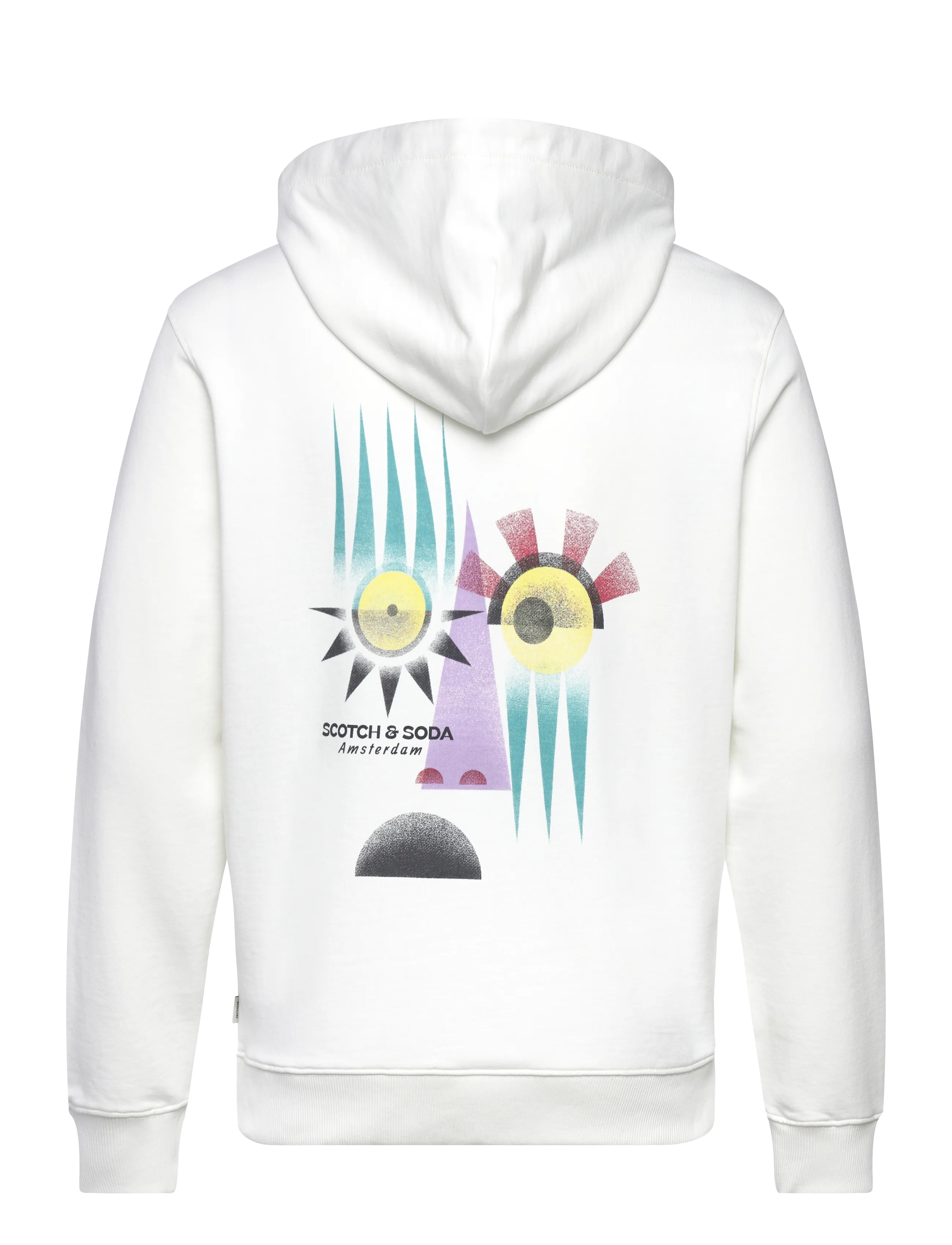 Scotch & Soda - Regular fit front and back artwork hoodie - swan - 1
