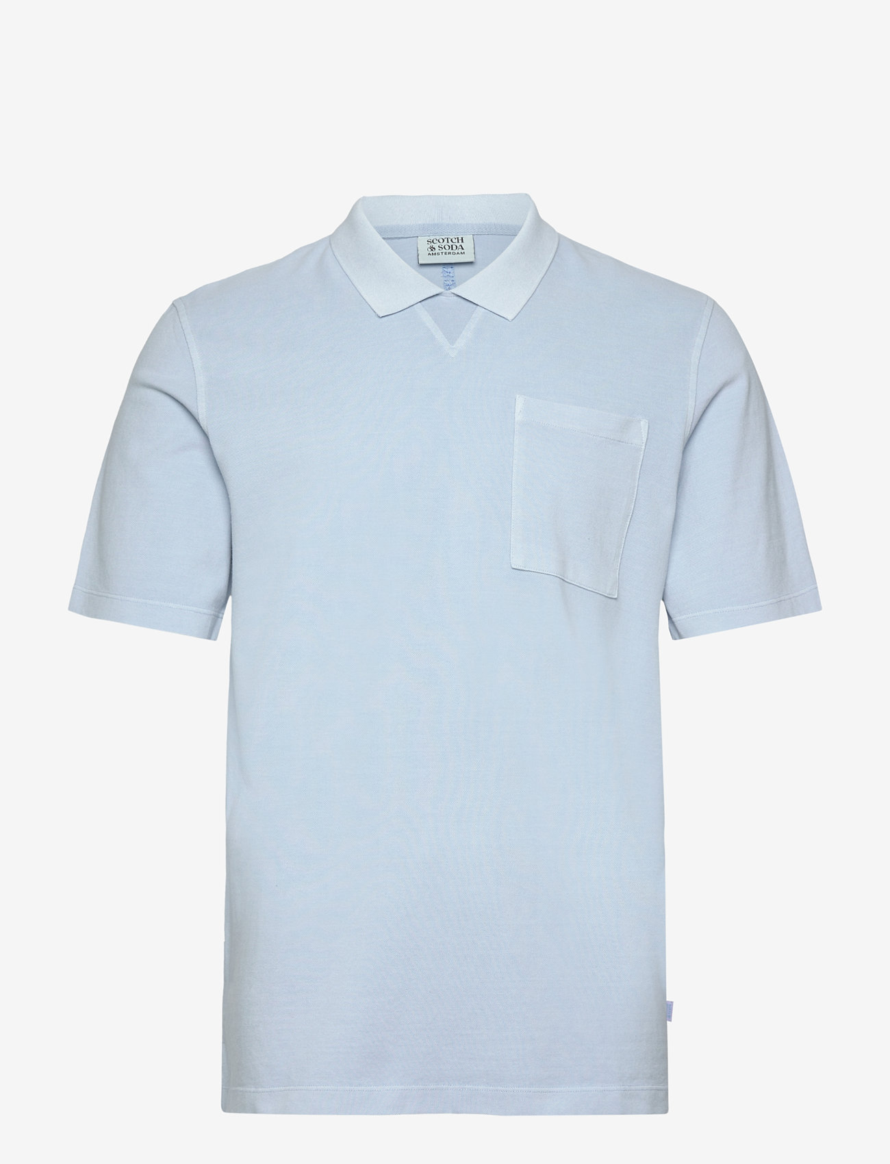 Scotch & Soda - Washed chest pocket relaxed-fit polo - krótki rękaw - shirting blue - 0