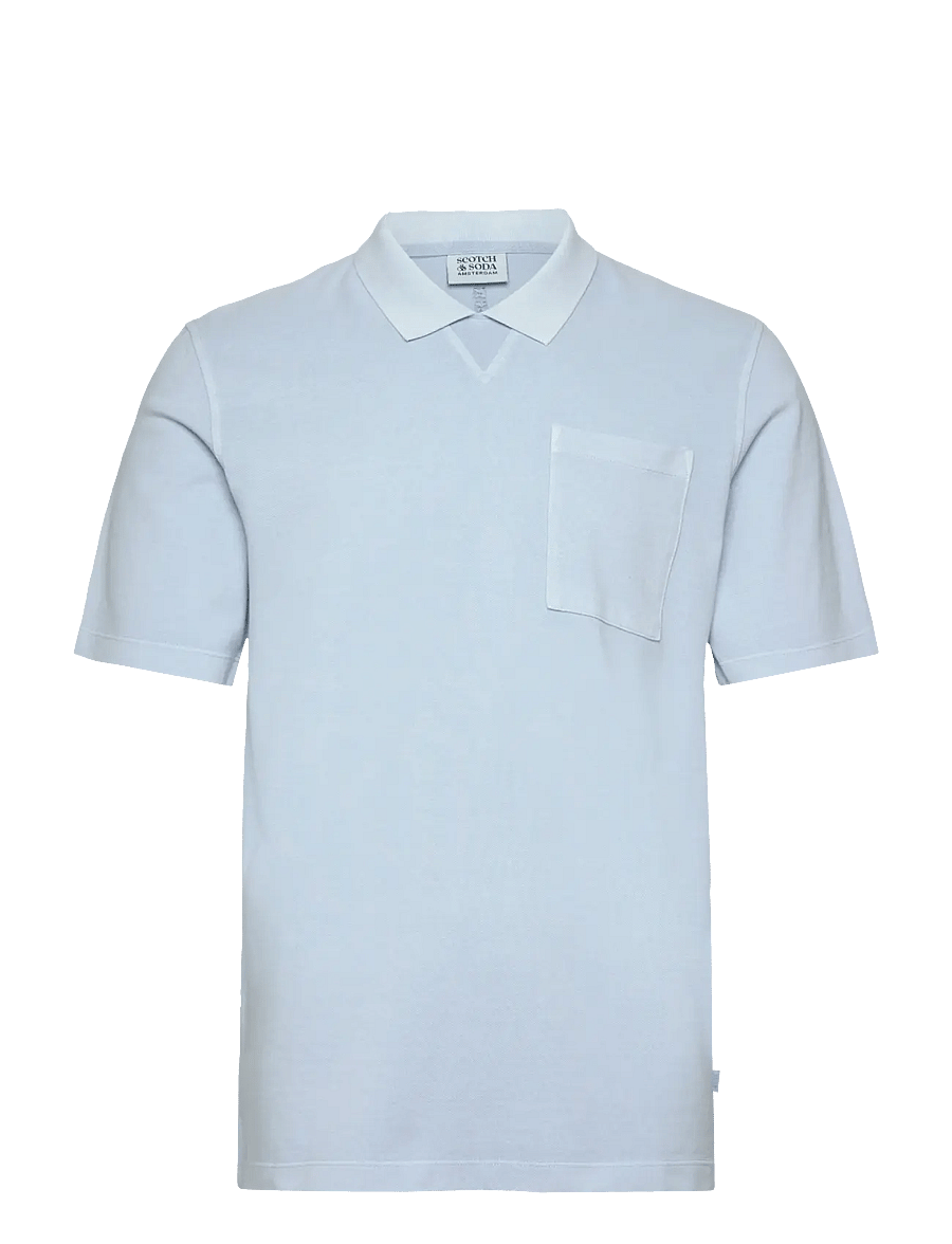 Scotch & Soda - Washed chest pocket relaxed-fit polo - kortærmede poloer - shirting blue - 0