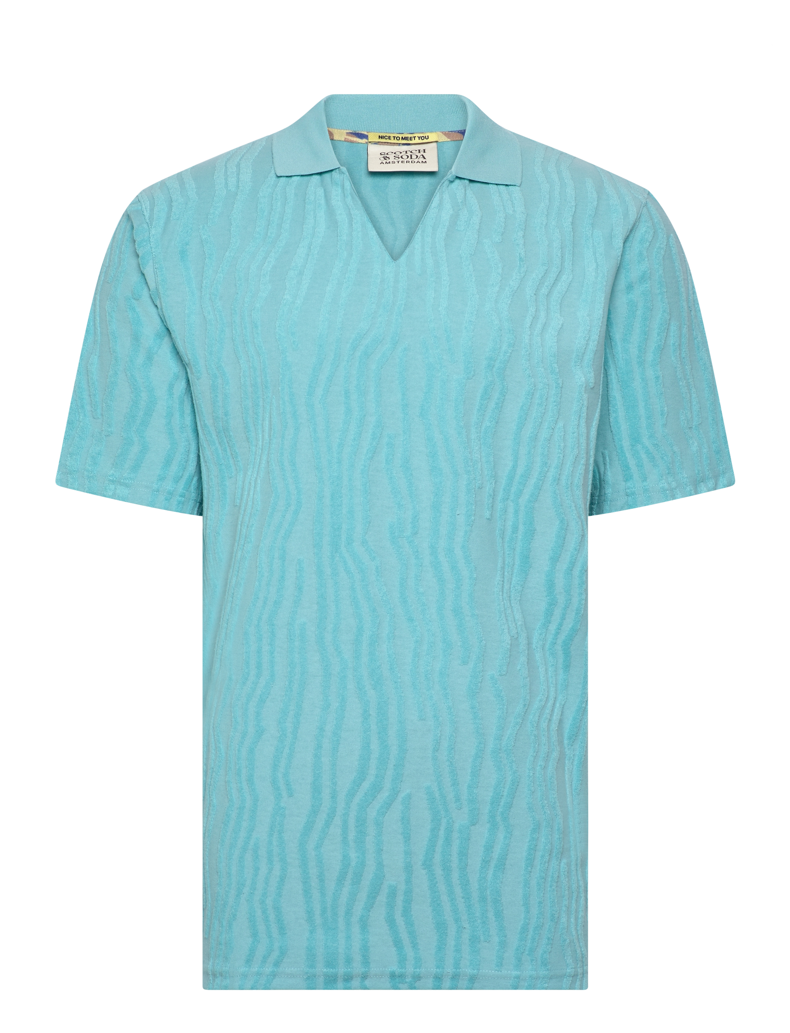 Scotch & Soda Jacquard cotton terry relaxed-fit polo - Deals - SEA BLUE / blue