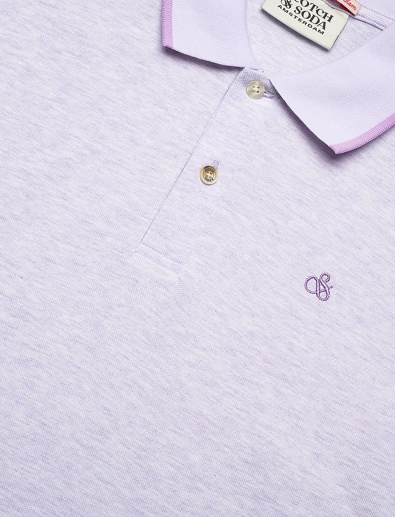 Scotch & Soda - Melange regular fit polo - kortärmade pikéer - bright lavendel melange - 2