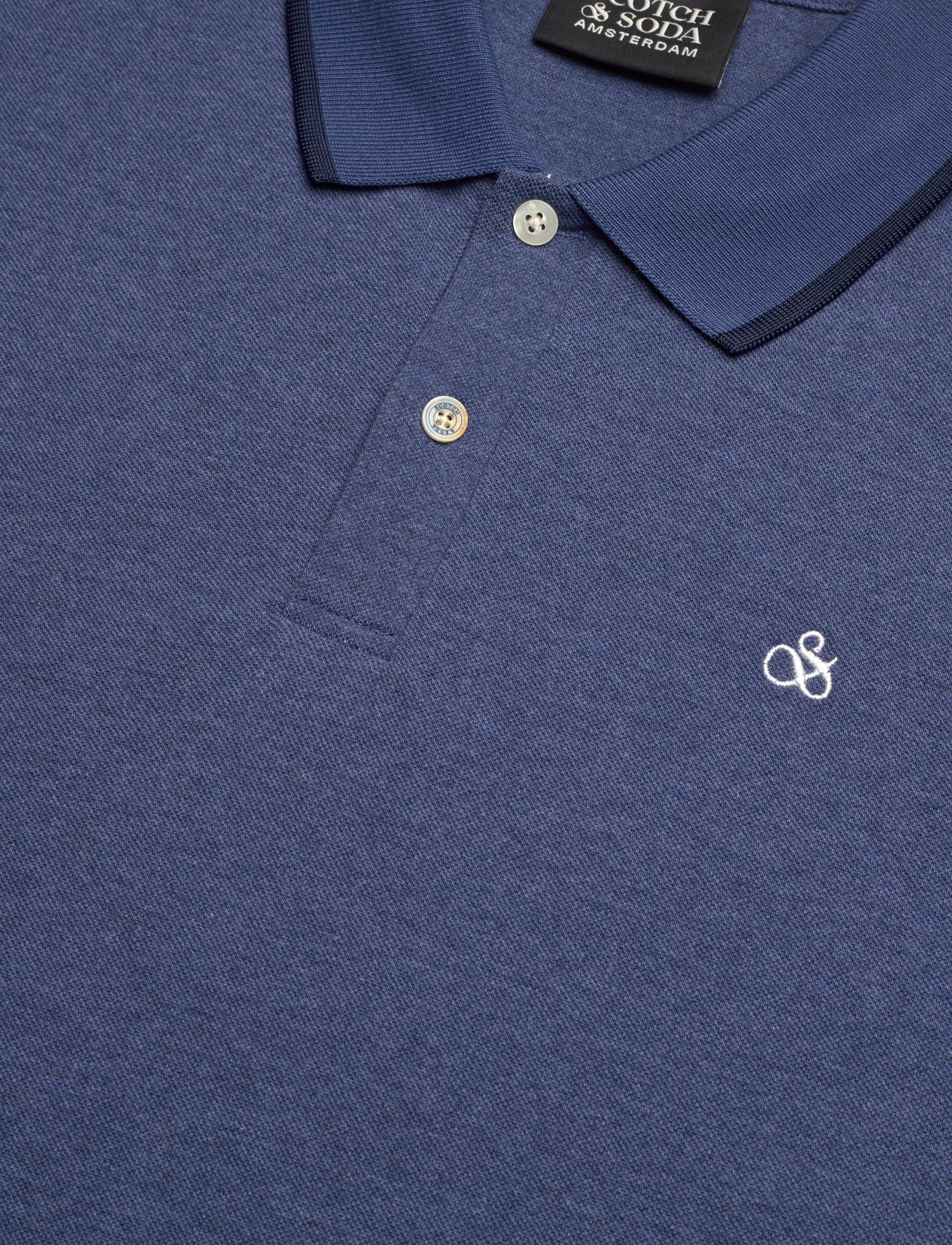 Scotch & Soda - Melange regular fit polo - atlantic blue melange - 2