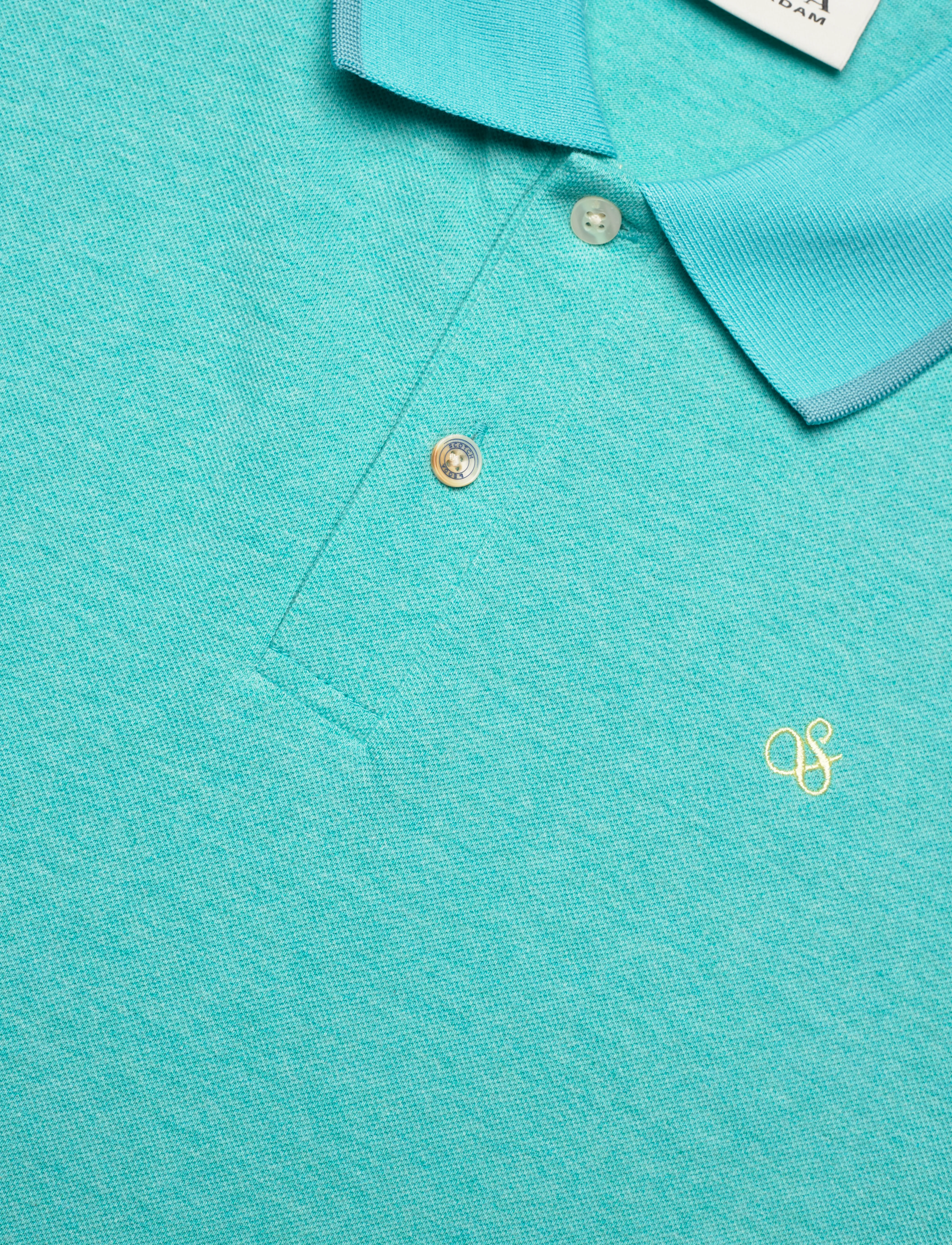 Scotch & Soda - Melange regular fit polo - sea blue melange - 2