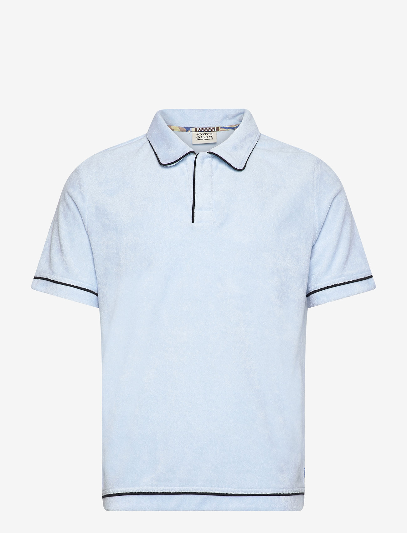 Scotch & Soda - Towelling relaxed-fit polo - kortærmede poloer - light shirting blue - 0