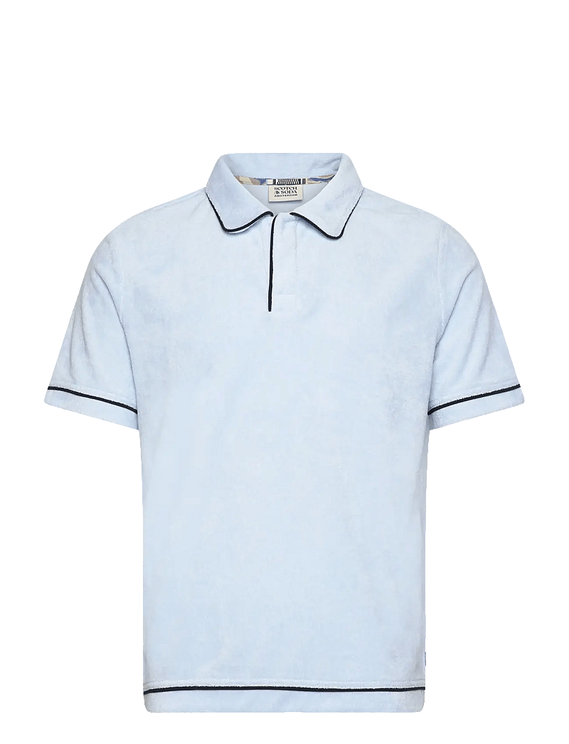 Scotch & Soda - Towelling relaxed-fit polo - kortærmede poloer - light shirting blue - 0