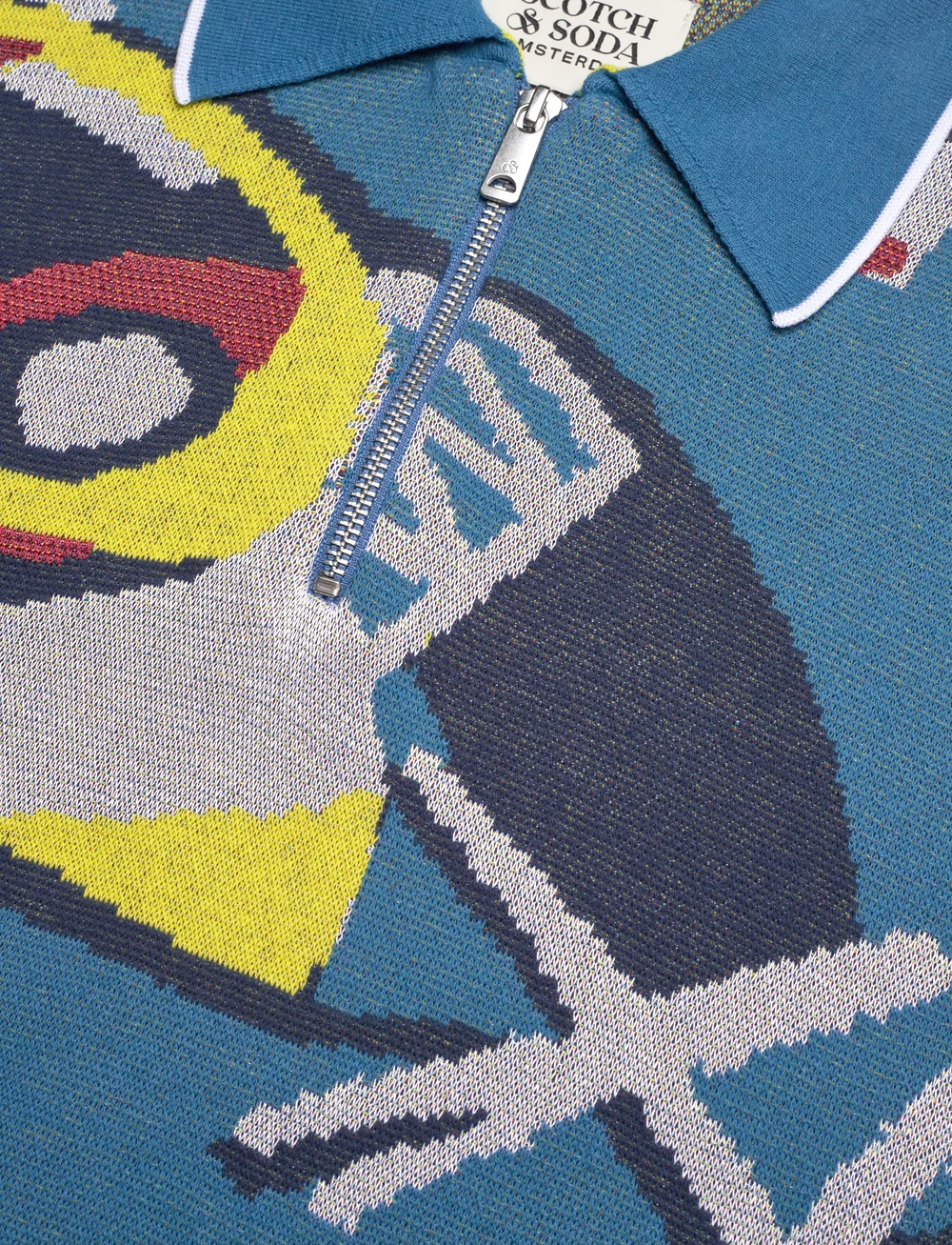 Scotch & Soda - Abstract Island Crochet Polo - lühikeste varrukatega polod - abstract island blue - 2