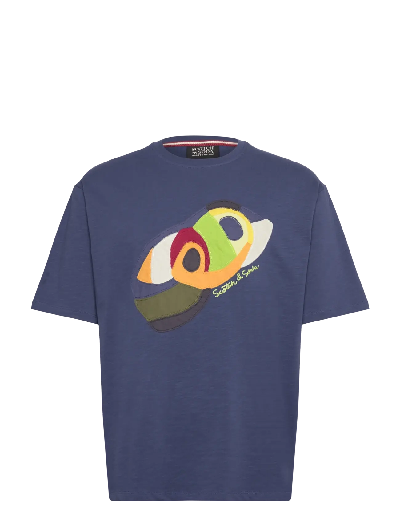 Scotch & Soda Loose fit applique T-shirt - Winter deals - ATLANTIC BLUE / navy