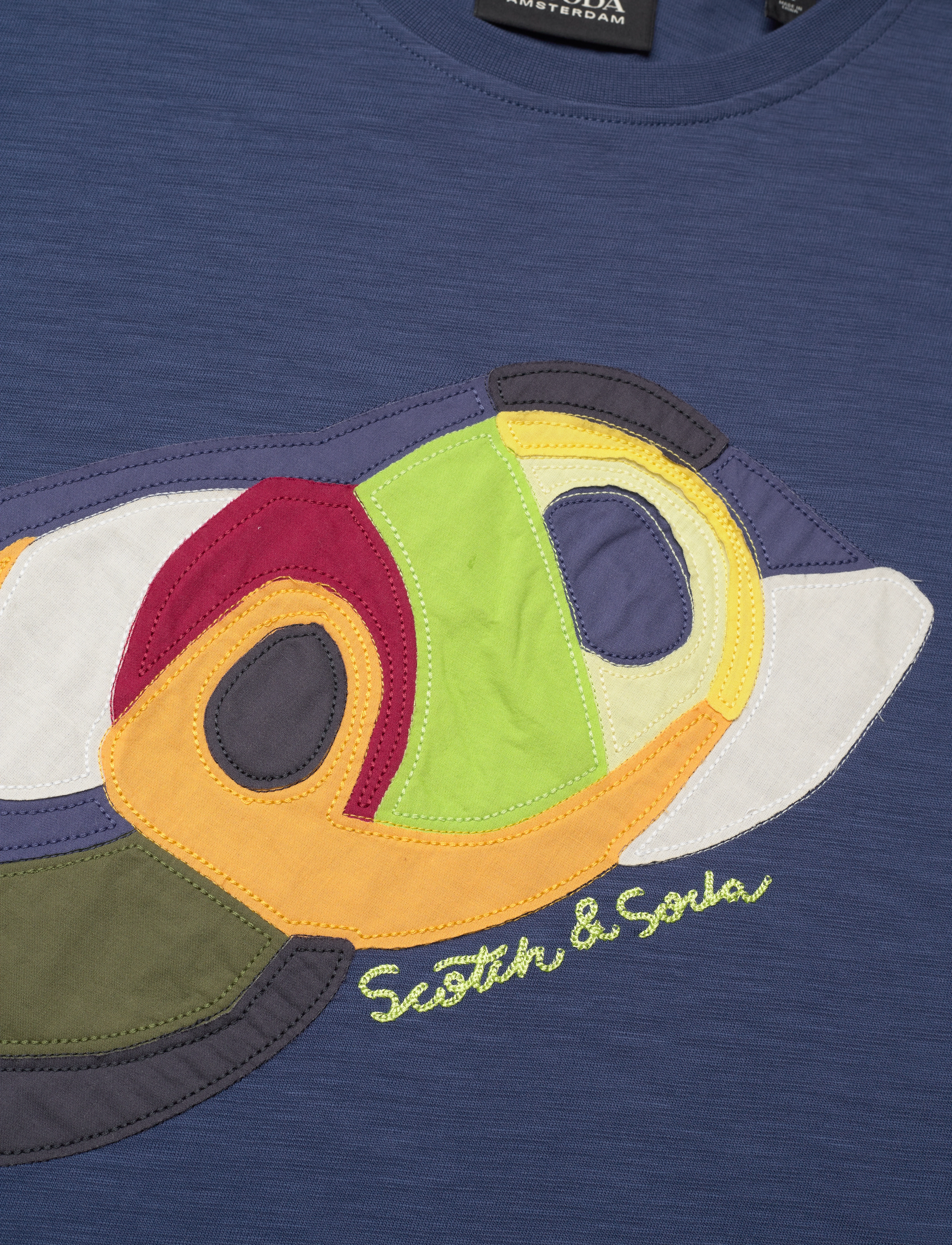 Scotch & Soda - Loose fit applique T-shirt - t-shirts à manches courtes - atlantic blue - 2