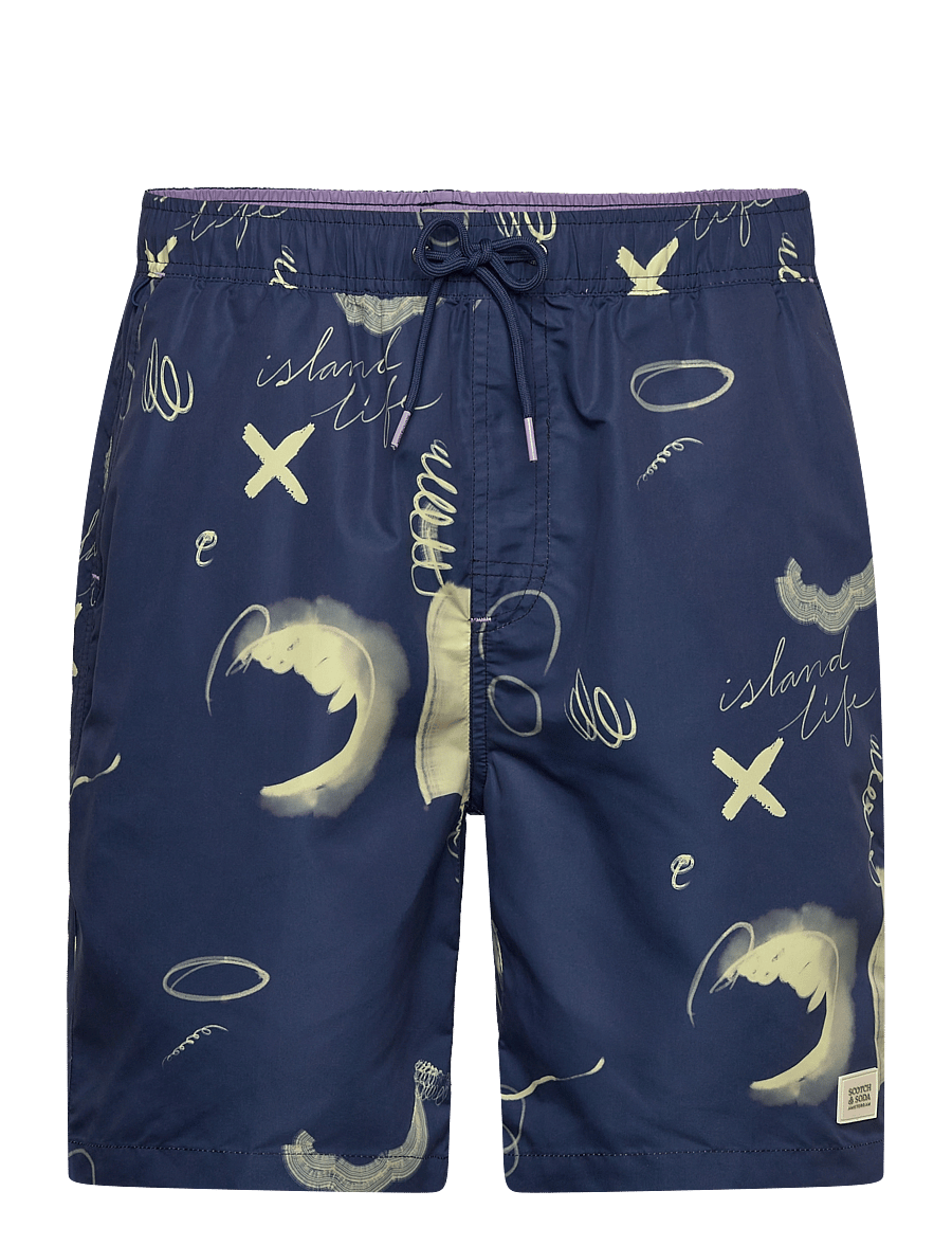 Scotch & Soda - Printed long-length swimshort - shorts de bain - abstracts atlantic blue - 0