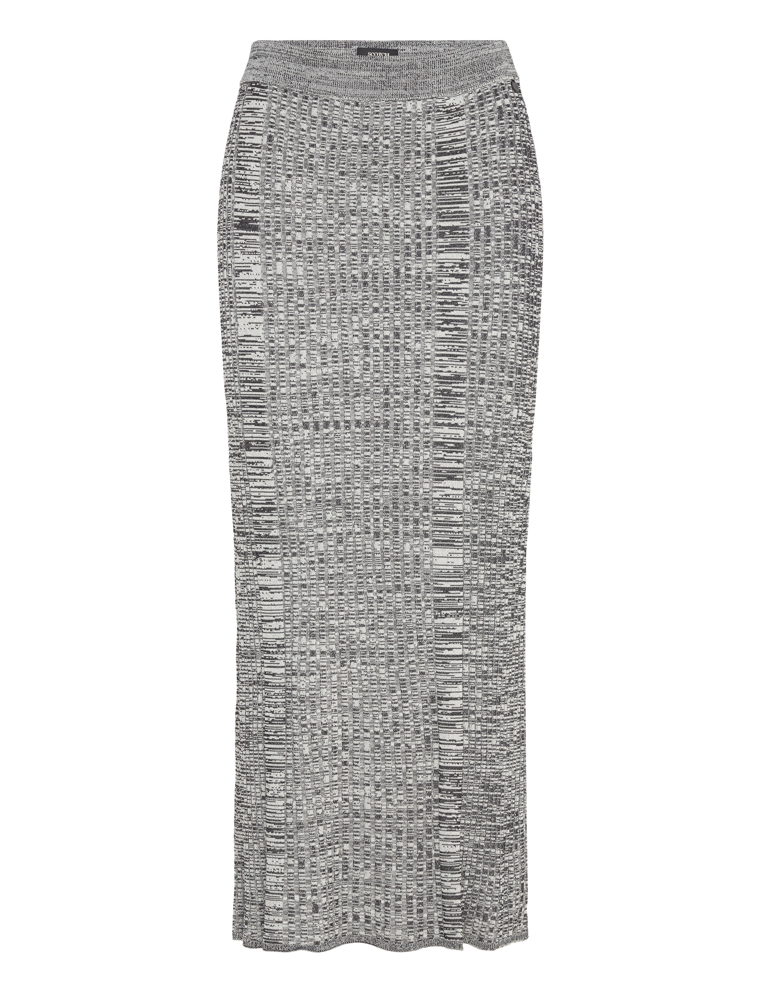Scotch & Soda Maxi ribbed knitted skirt - Kampagne - BLACK / grey