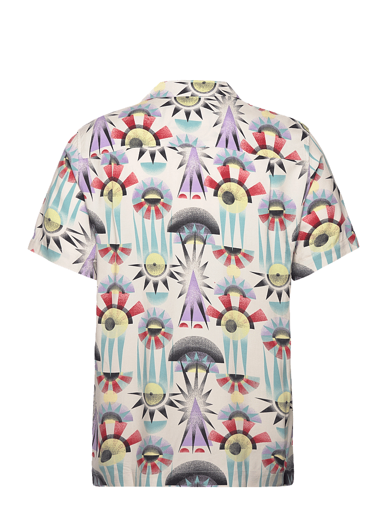 Scotch & Soda - AOP short-sleeved regular fit viscose shirt - kortærmede skjorter - luna pier white aop - 1