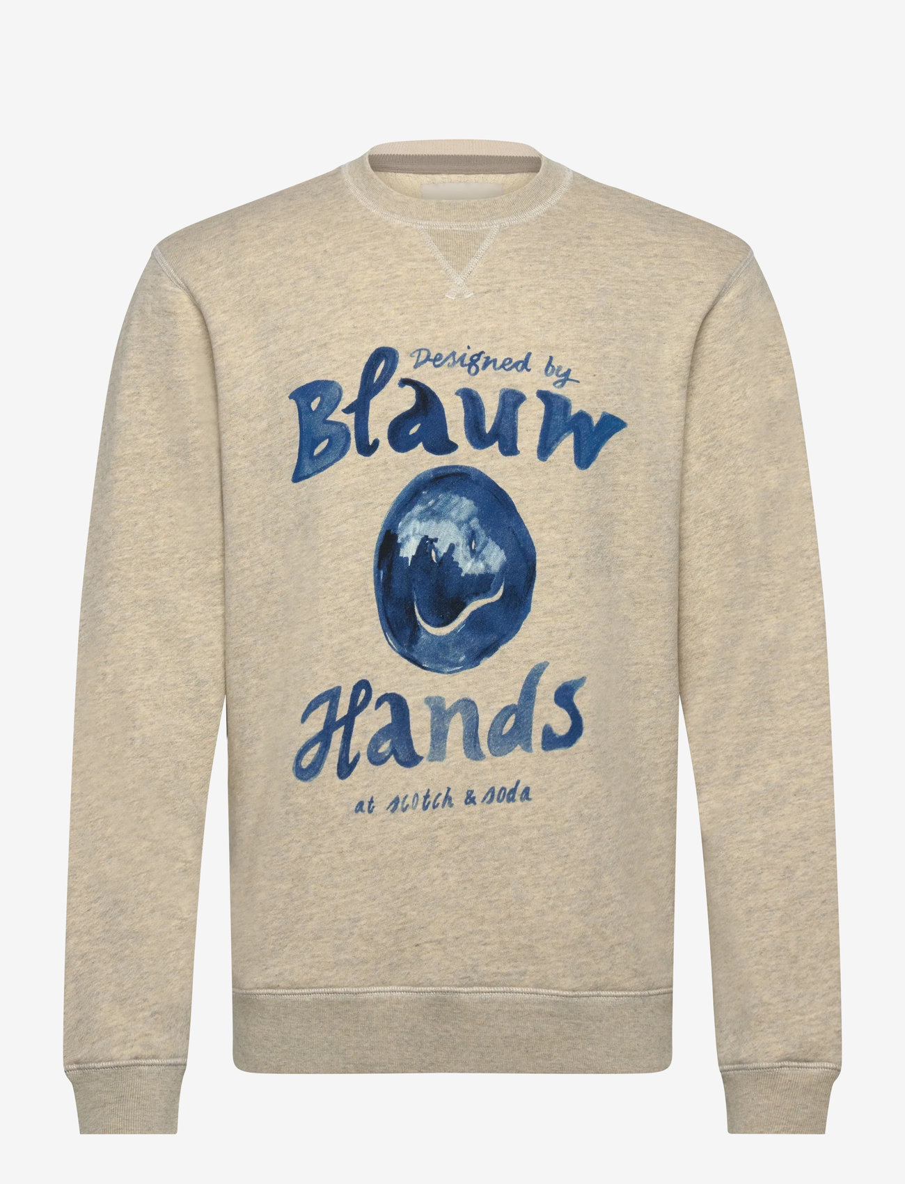 Scotch & Soda - Denim washed artwork sweatshirt - ecru melange - 0
