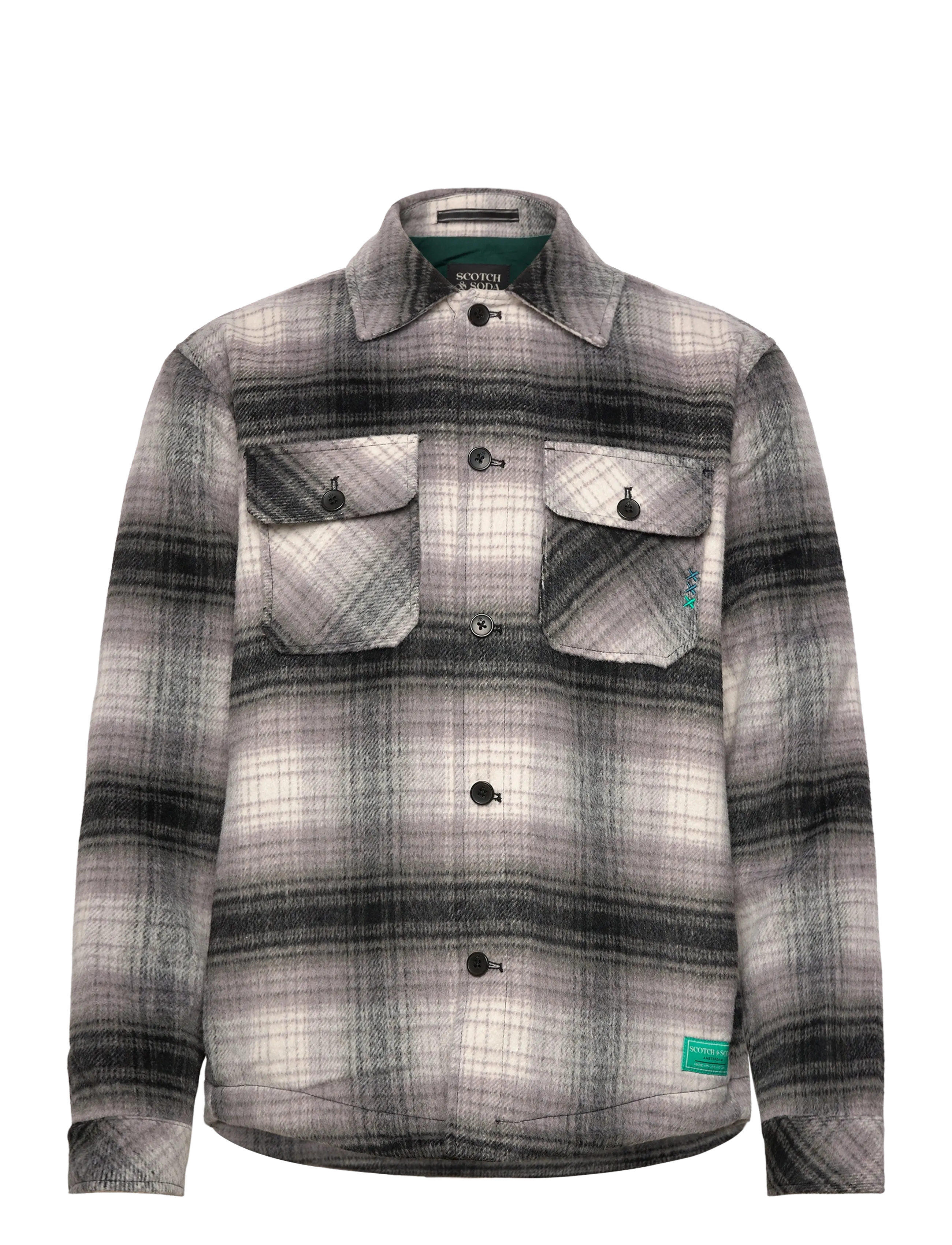 Scotch & Soda Check Overshirt, XXL, Grey, Overdele > Overtrøjer, Herre