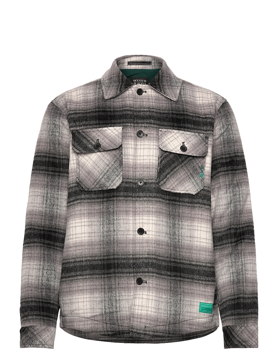 Scotch & Soda - Check overshirt - overshirts - dark grey check - 0