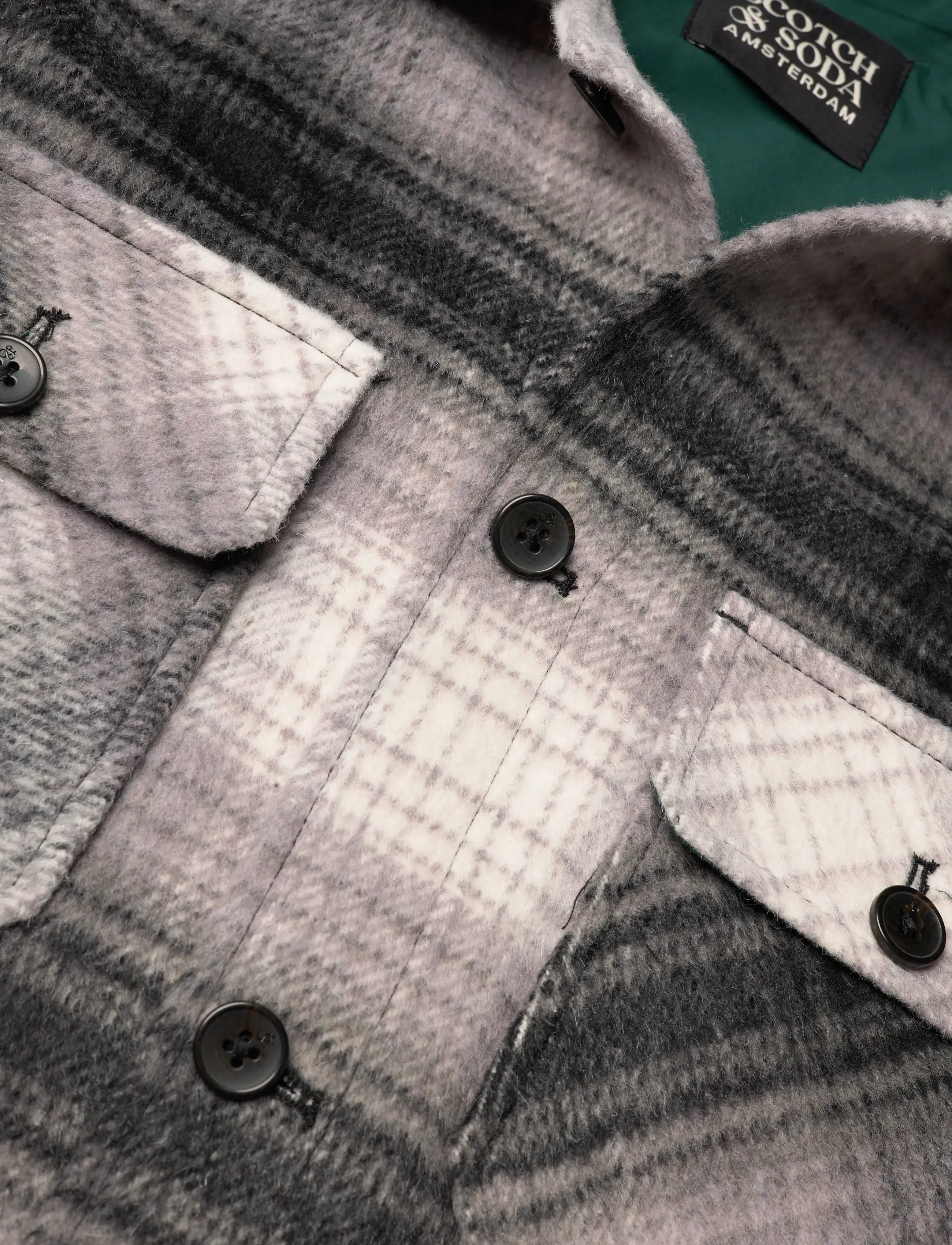 Scotch & Soda - Check overshirt - mænd - dark grey check - 2
