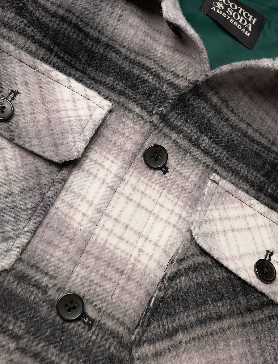 Scotch & Soda - Check overshirt - overshirts - dark grey check - 2
