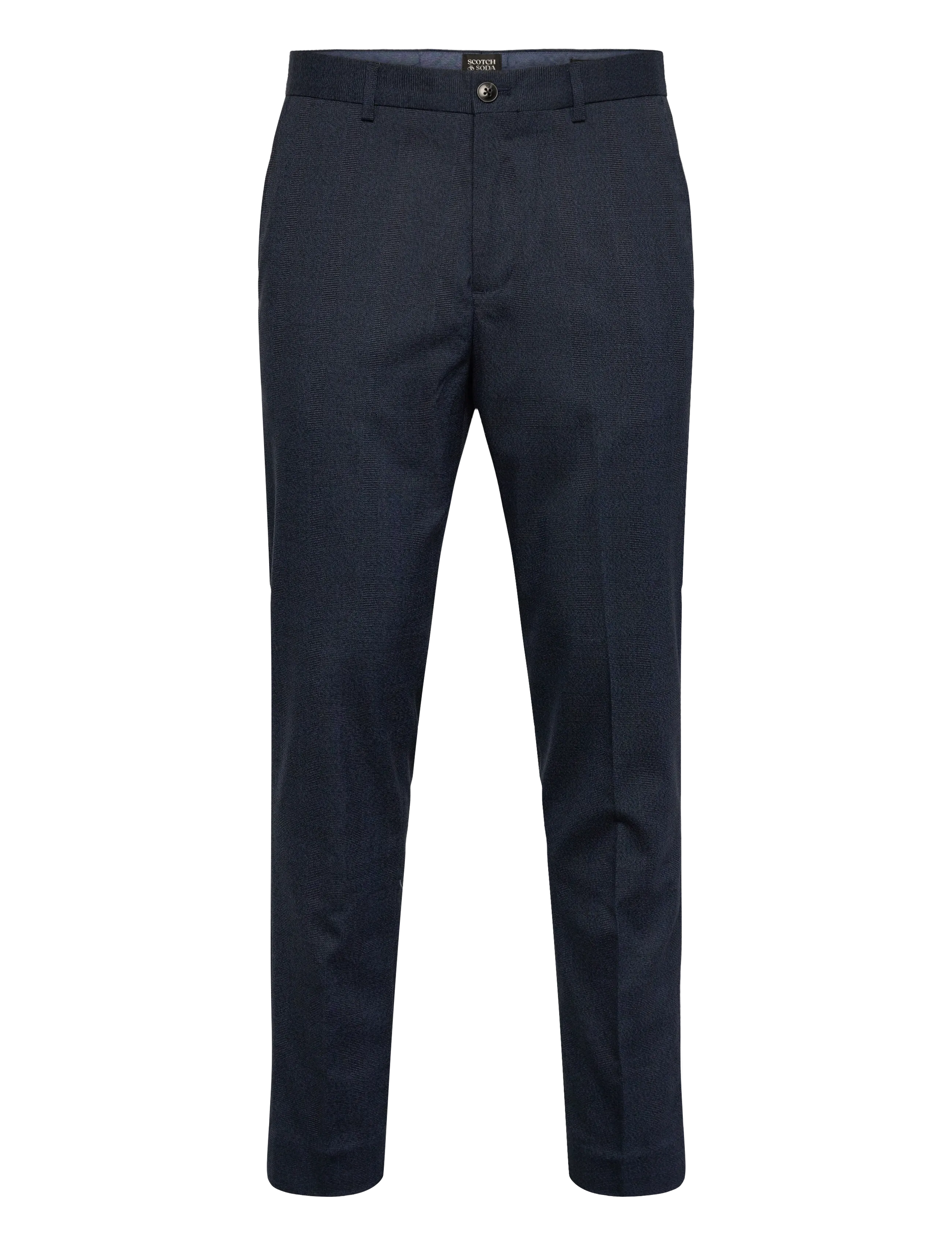 Scotch & Soda Irving - yarn-dyed slim tapered tailored chino - Clothing - PEACOAT CHECK / navy
