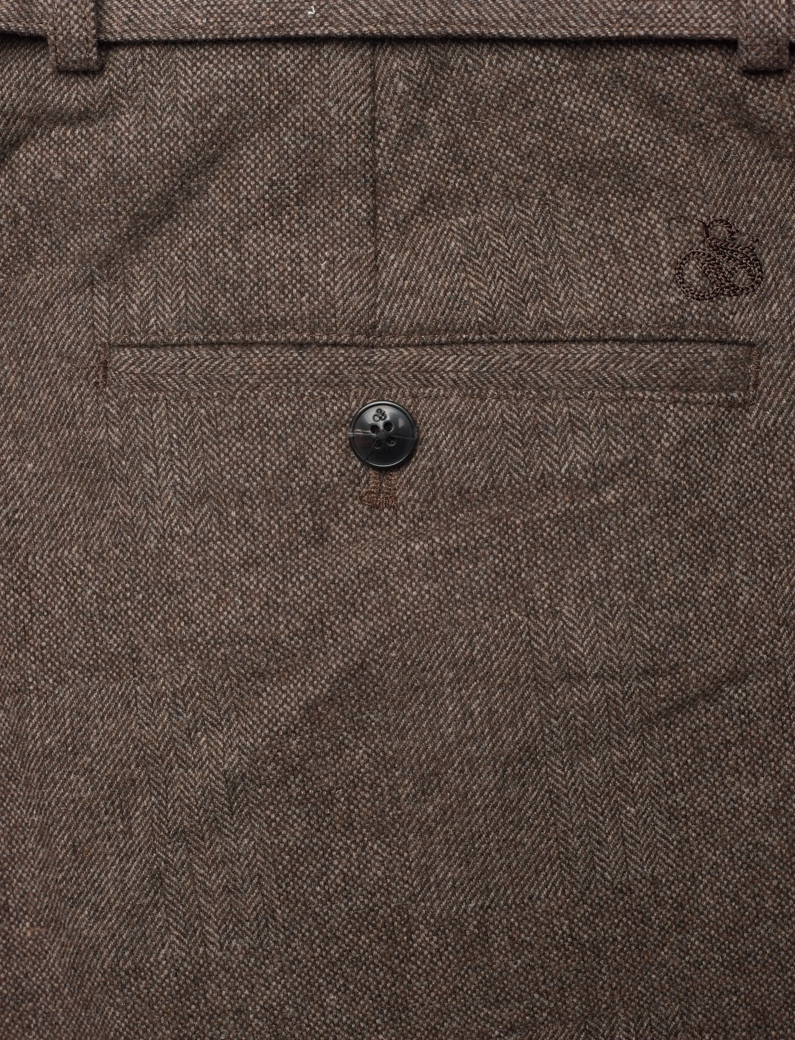 Scotch & Soda - Yarn-dyed wool blend relaxed straight pleated chino - demitasse patchwork check - 4