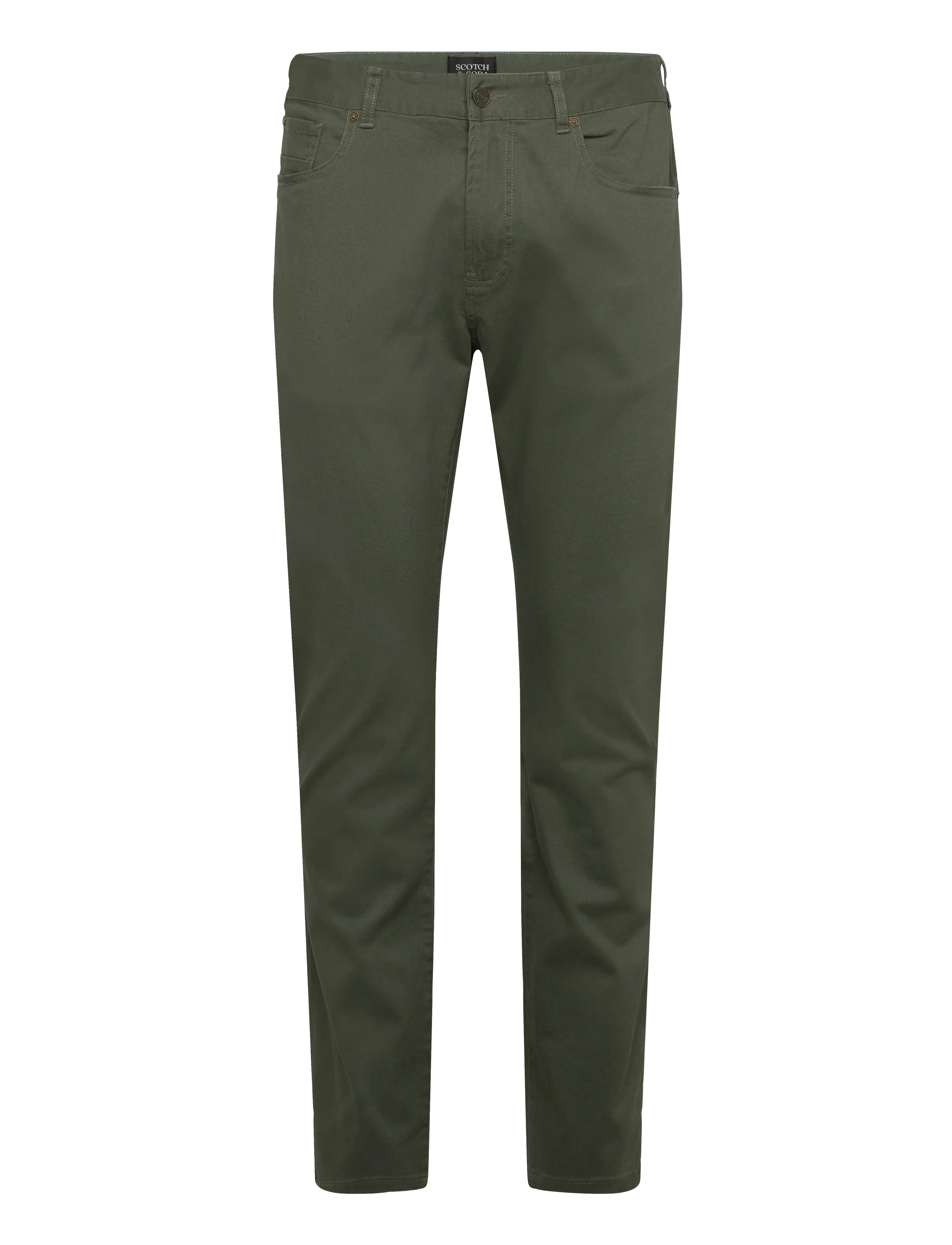 Scotch & Soda Ralston- cotton-blend twill regular slim fit 5-pocket pant - Bukser - THYME / khaki/green