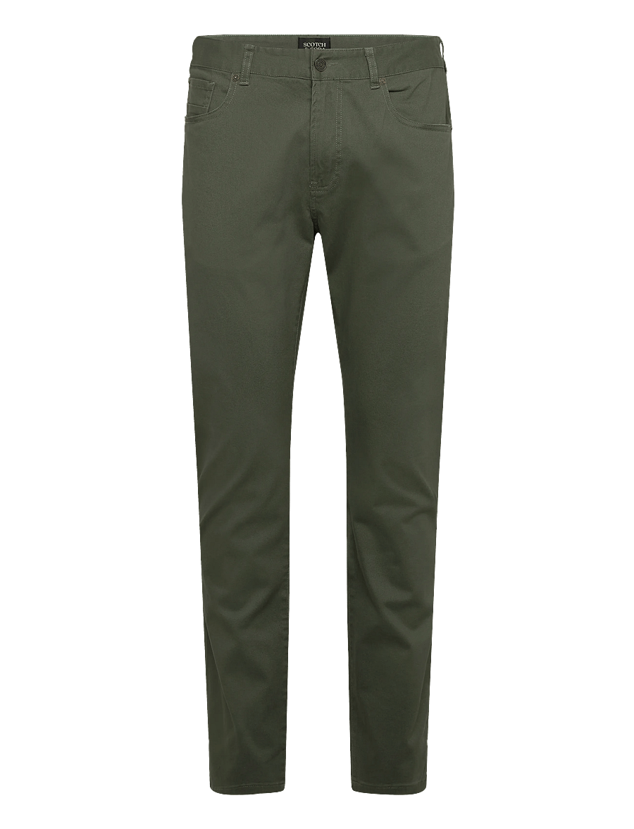 Scotch & Soda - Ralston- cotton-blend twill regular slim fit 5-pocket pant - chinosy - thyme - 0