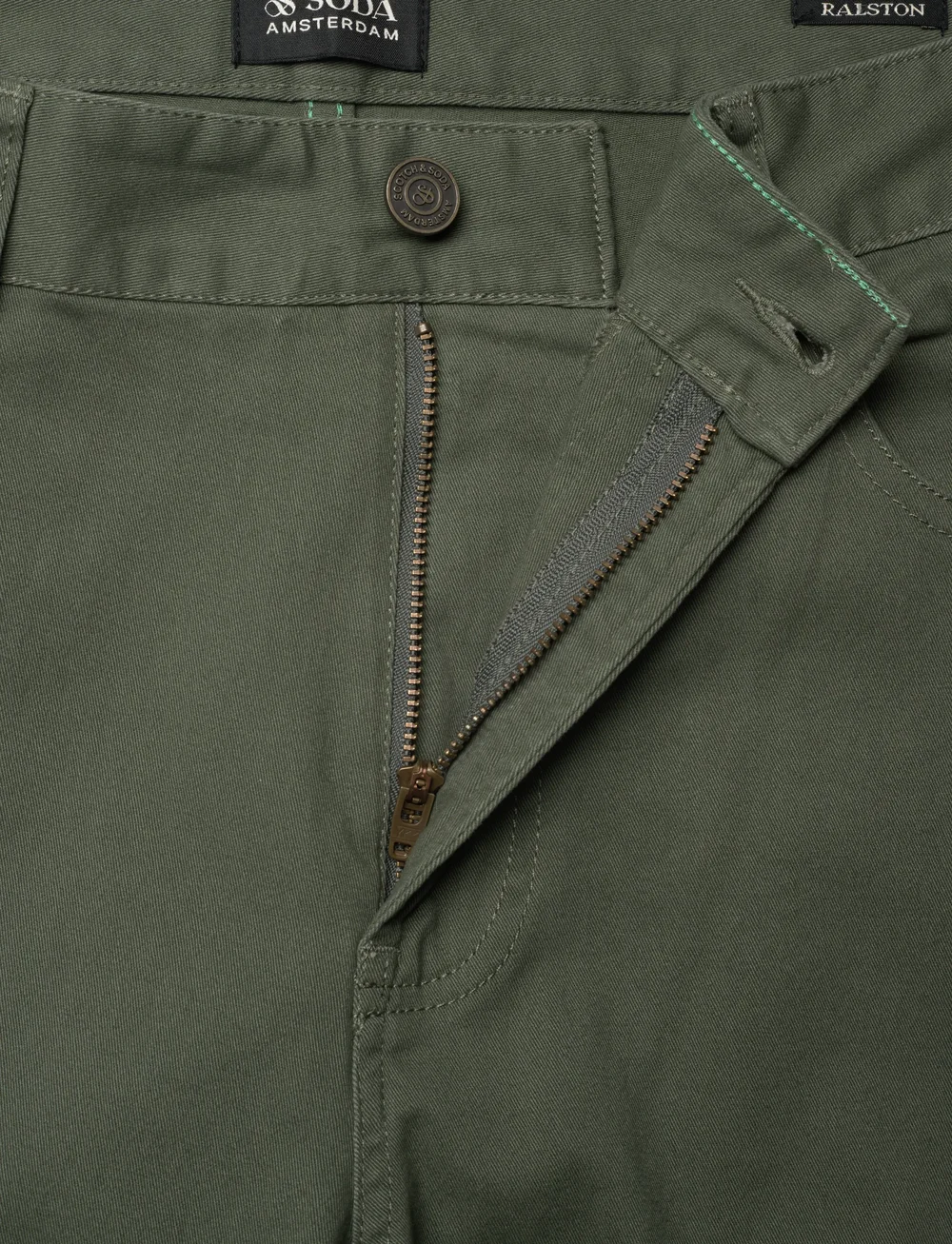 Scotch & Soda - Ralston- cotton-blend twill regular slim fit 5-pocket pant - chinos - thyme - 3