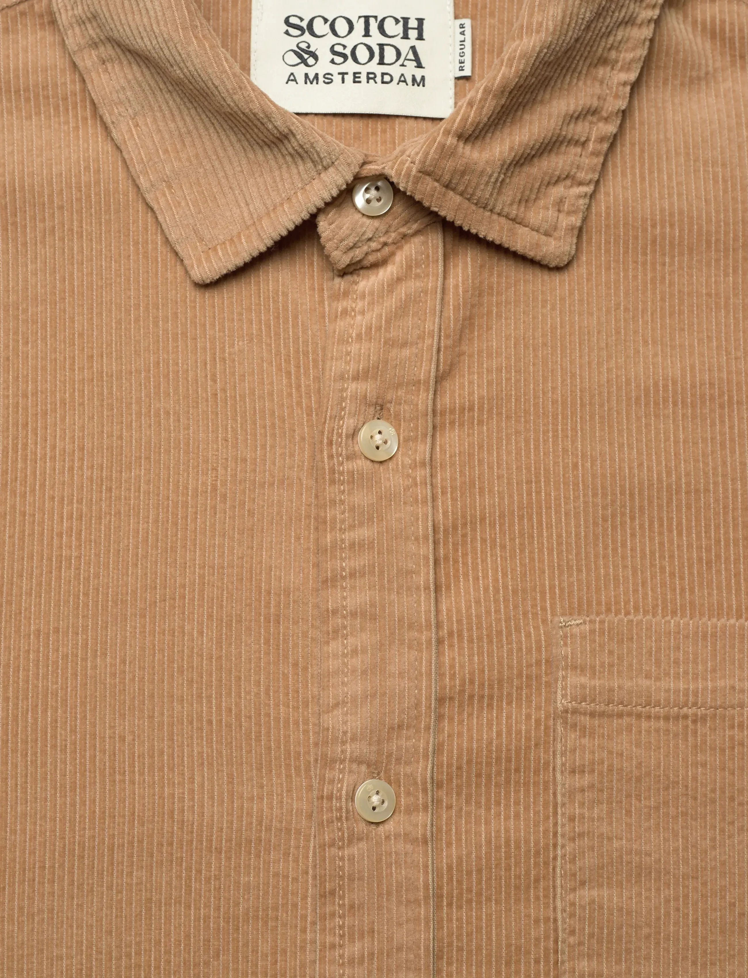 Scotch & Soda - Regular-fit corduroy shirt - cordhemden - tannin - 2