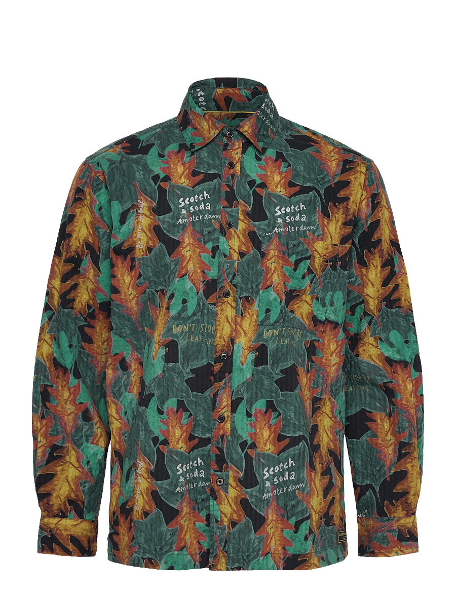 Scotch & Soda - Structured printed shirt - chemises à motifs - camo leaf aop - 0