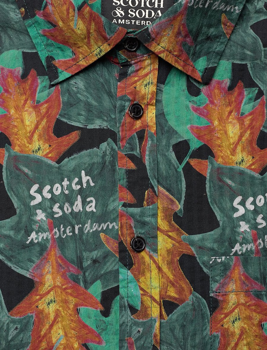 Scotch & Soda - Structured printed shirt - chemises à motifs - camo leaf aop - 2