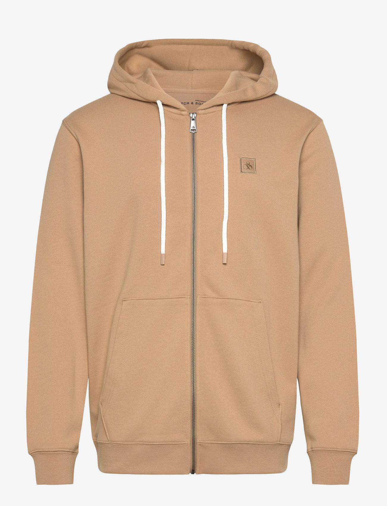 Scotch & Soda - Full Zip Logo Hoodie - hoodies - tannin - 0