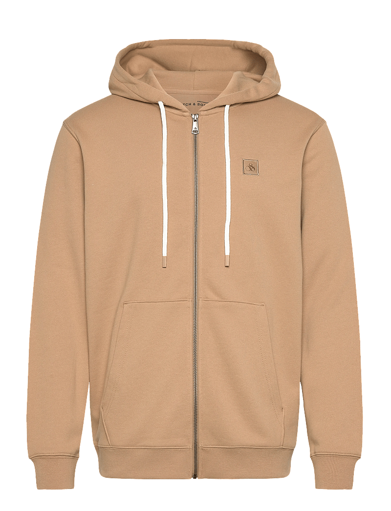 Scotch & Soda - Full Zip Logo Hoodie - hoodies - tannin - 0
