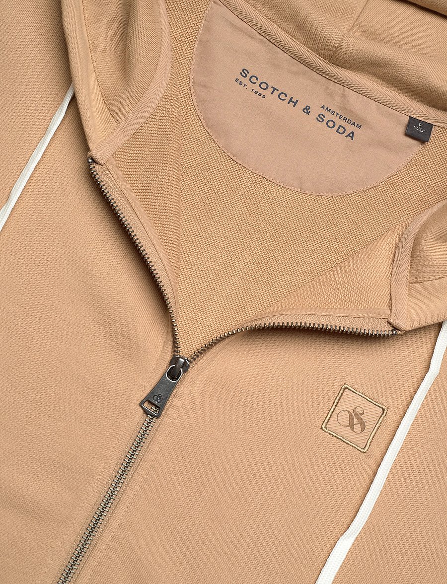 Scotch & Soda - Full Zip Logo Hoodie - kapuutsiga pusad - tannin - 2
