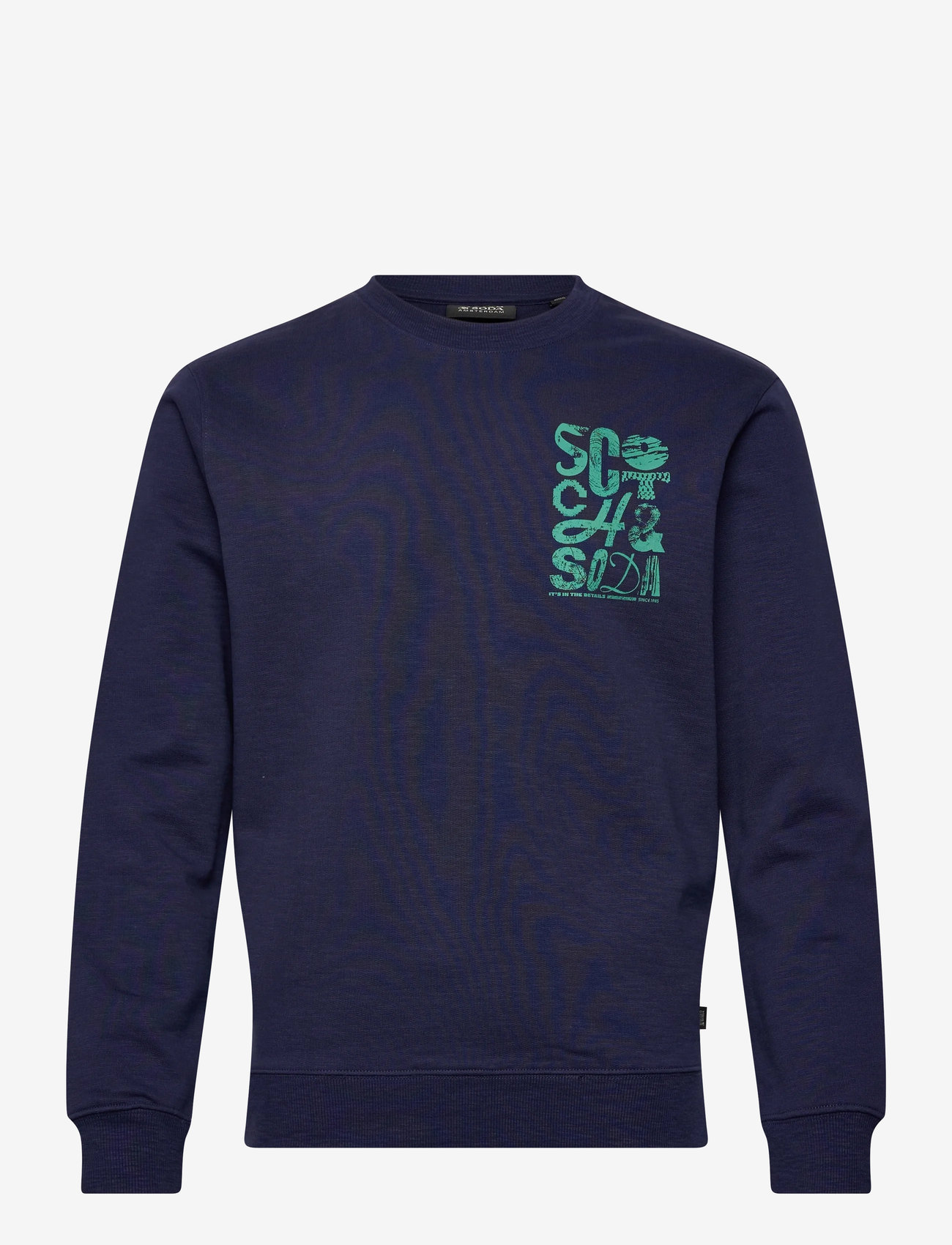 Scotch & Soda - Left Chest Logo Sweatshirt - sweatshirts - peacoat - 0