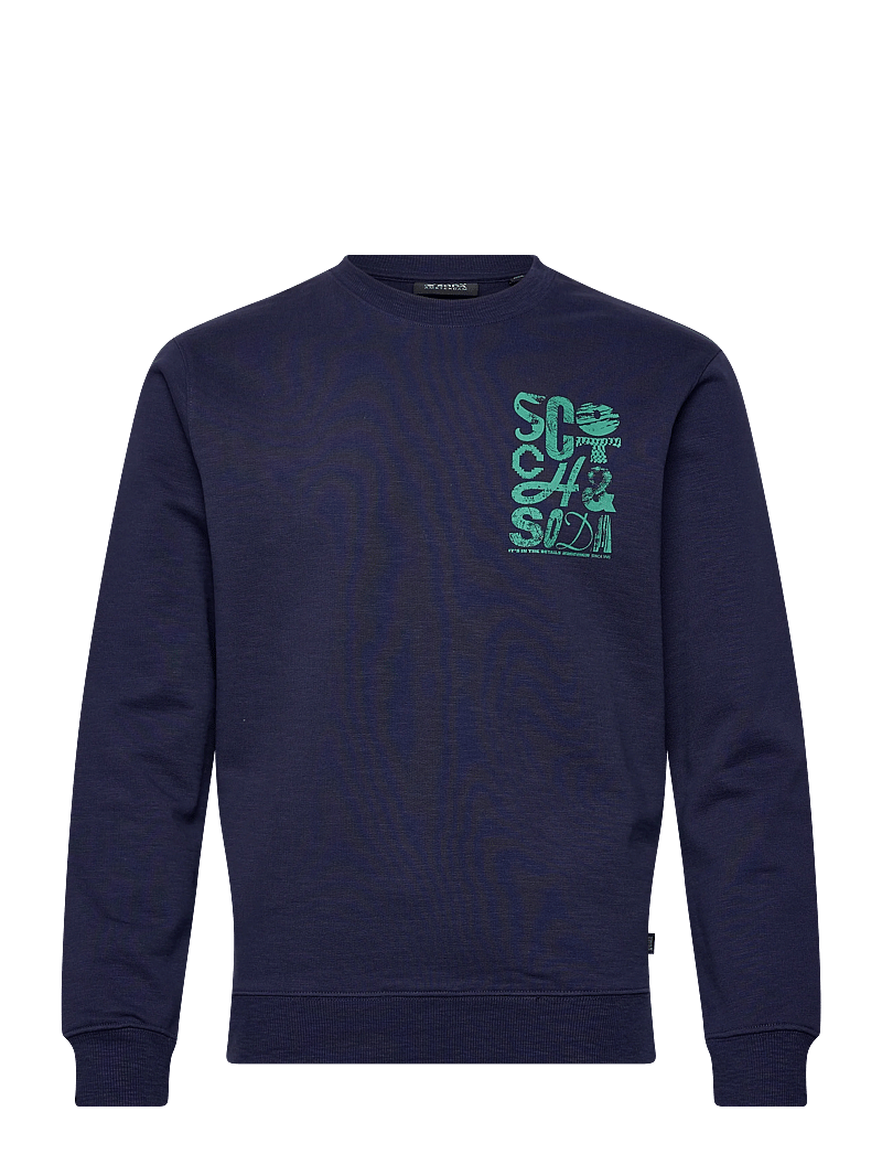 Scotch & Soda - Left Chest Logo Sweatshirt - sweatshirts - peacoat - 0