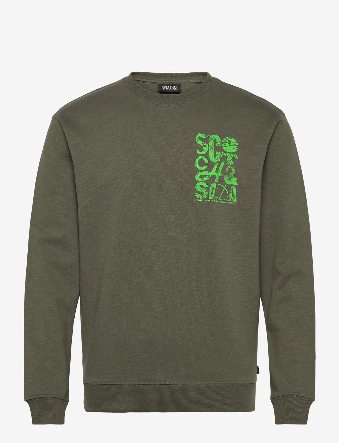 Scotch & Soda - Left Chest Logo Sweatshirt - sweatshirts - thyme - 0