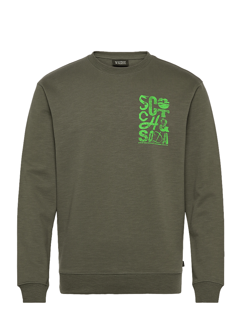 Scotch & Soda - Left Chest Logo Sweatshirt - sweatshirts - thyme - 0
