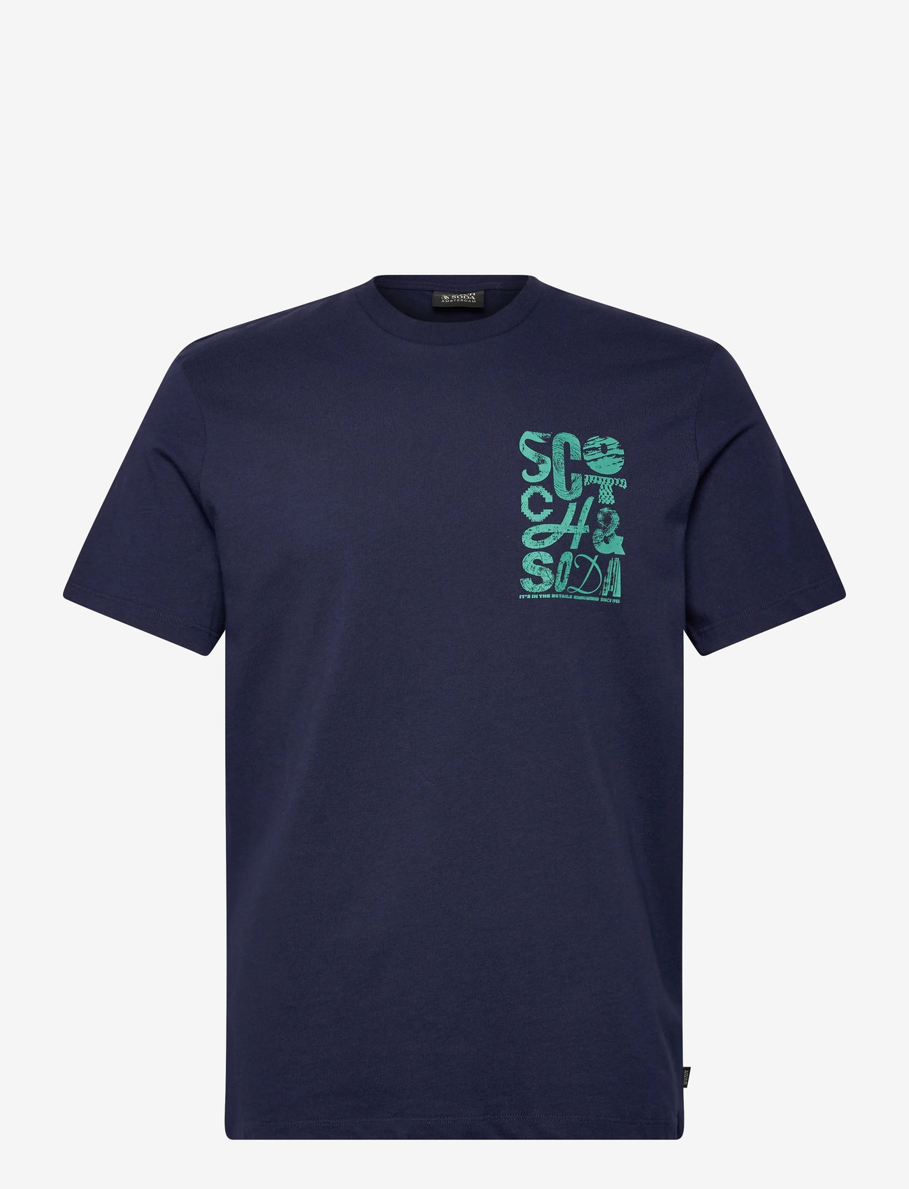 Scotch & Soda - Regular Fit Left Chest Logo T-shirt - short-sleeved t-shirts - peacoat - 0