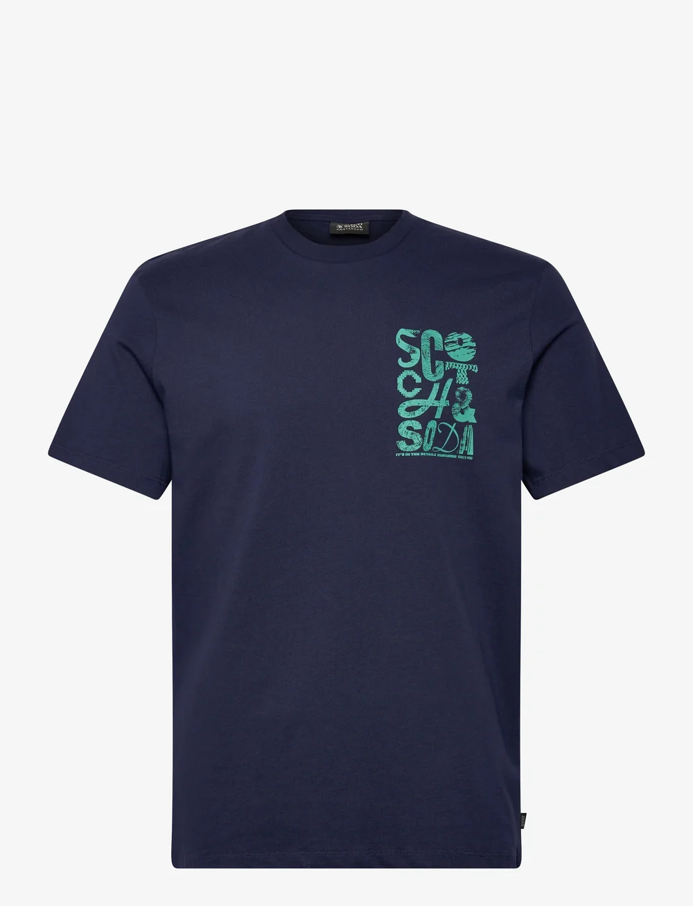 Scotch & Soda - Regular Fit Left Chest Logo T-shirt - short-sleeved t-shirts - peacoat - 0